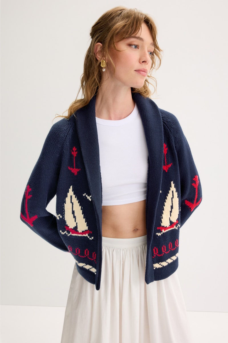 The Sailboat Lodge Cardigan by The Great. - Photo 3