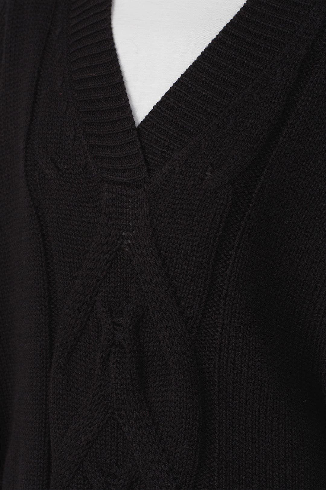 Black Slouchy Cable Knit Sweater by KF/KaufmanFranco x RTR 3