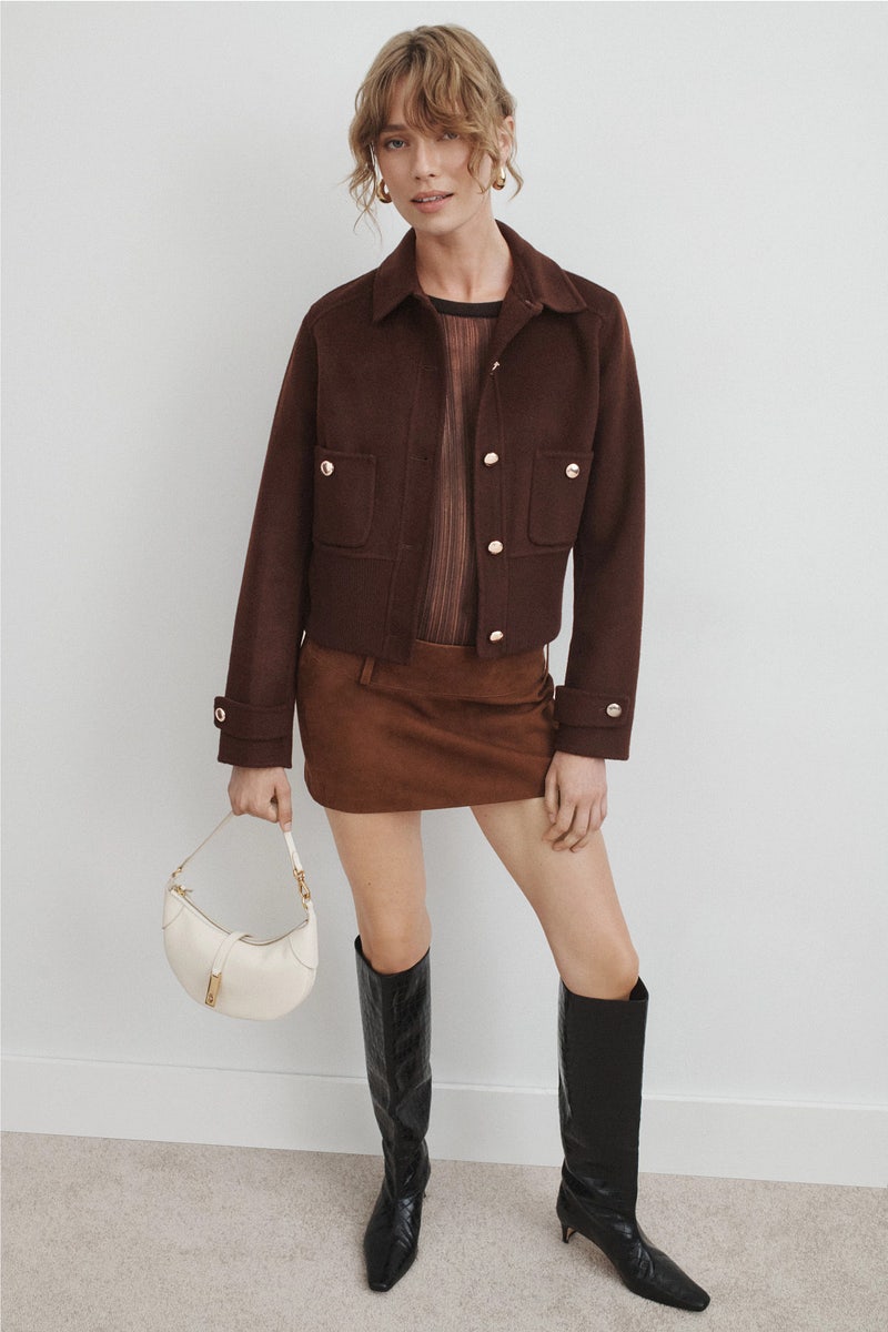 Short Cropped Coat by Maje - Photo 3