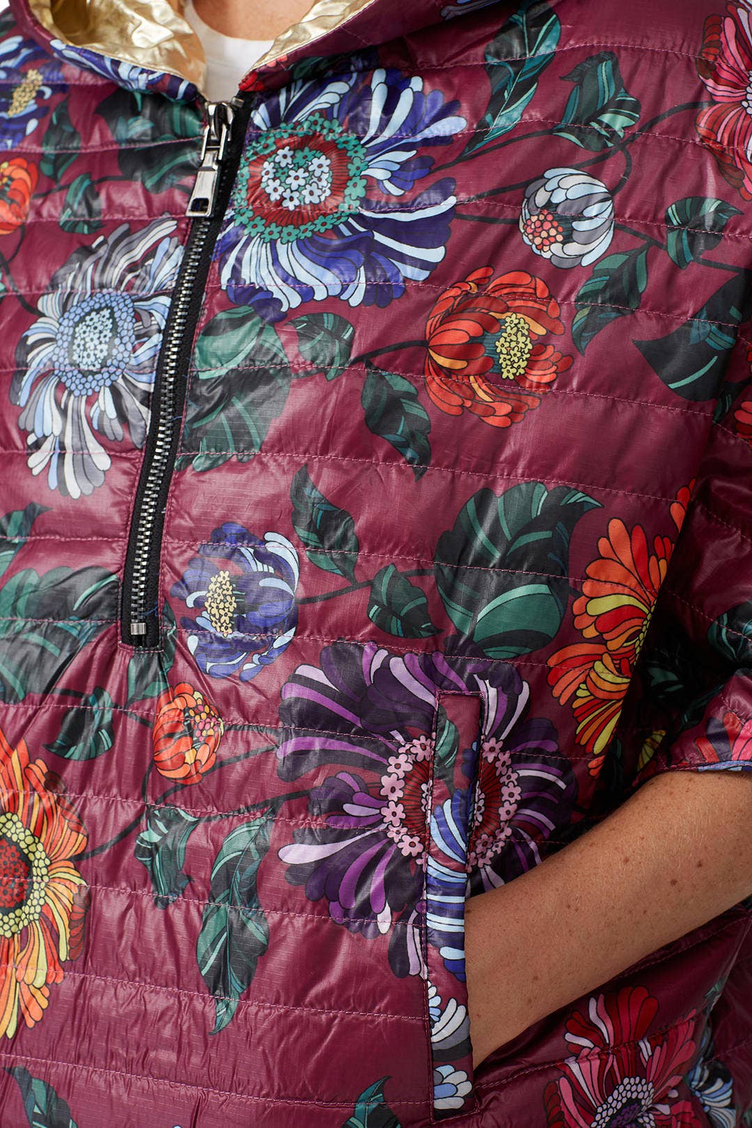 Cropped Hooded Poncho by Think Royln 3