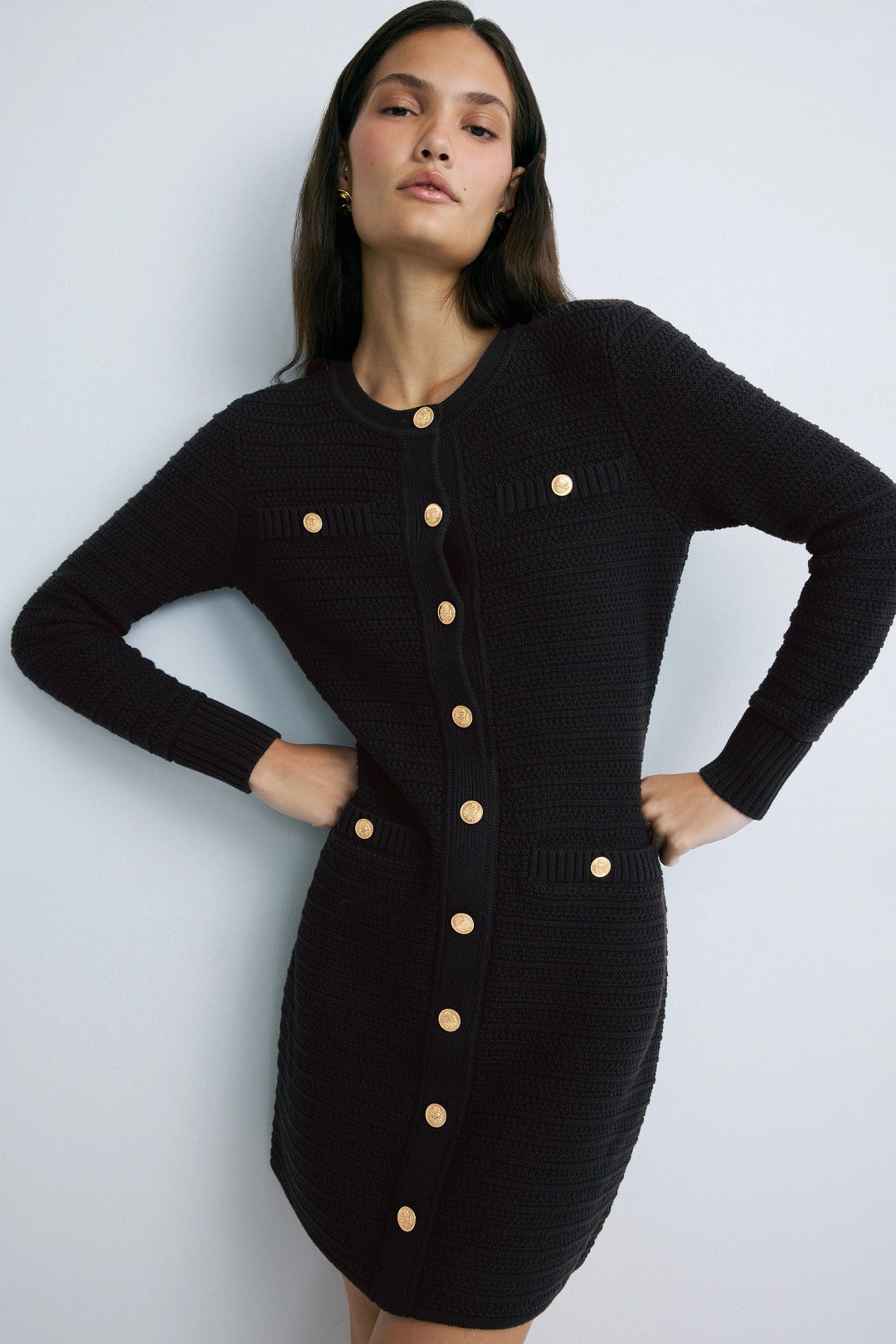 Cotton Suiting Cardigan Dress by Toccin 3