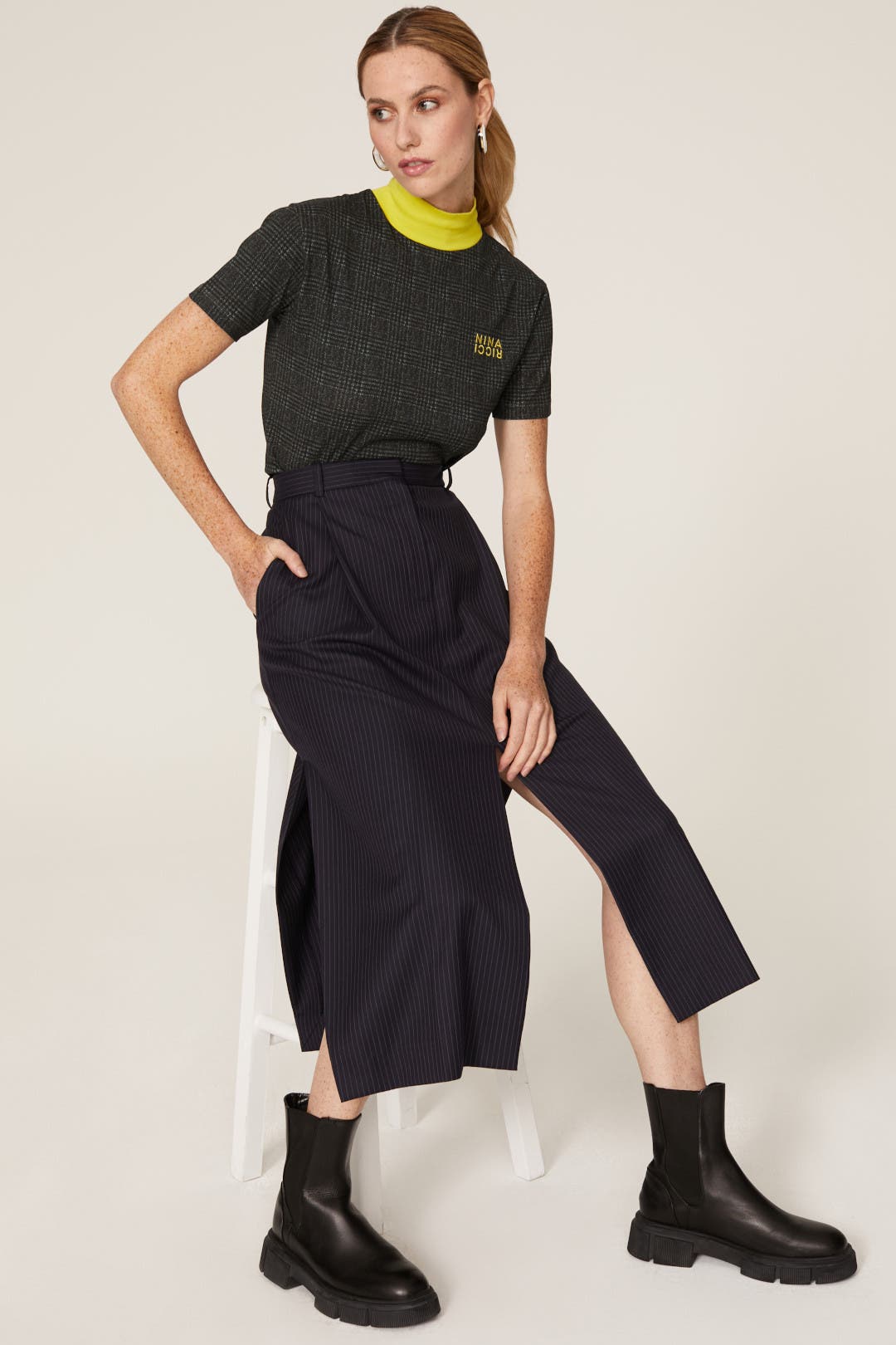 新品 NINA RICCI JERSEY HIGH NECK TOP トップス 新品 NINA RICCI JERSEY HIGH NECK TOP トップス