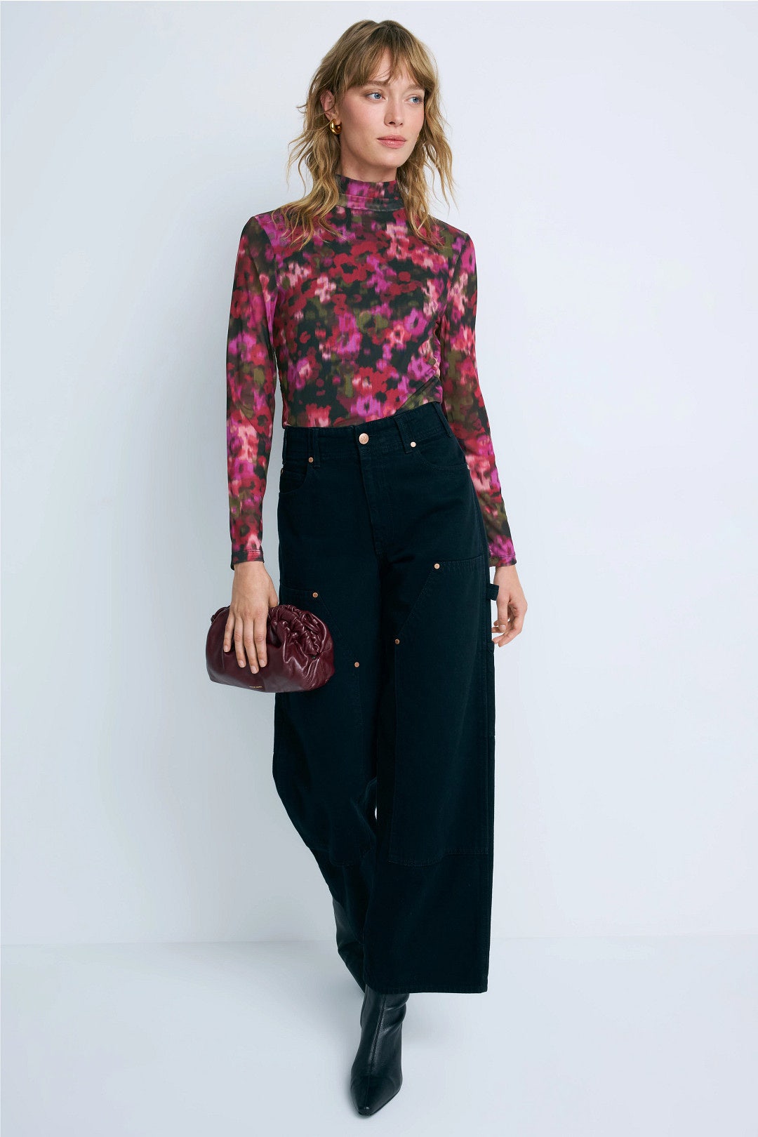 Floral Mesh Mock Neck Top by Sanctuary 3