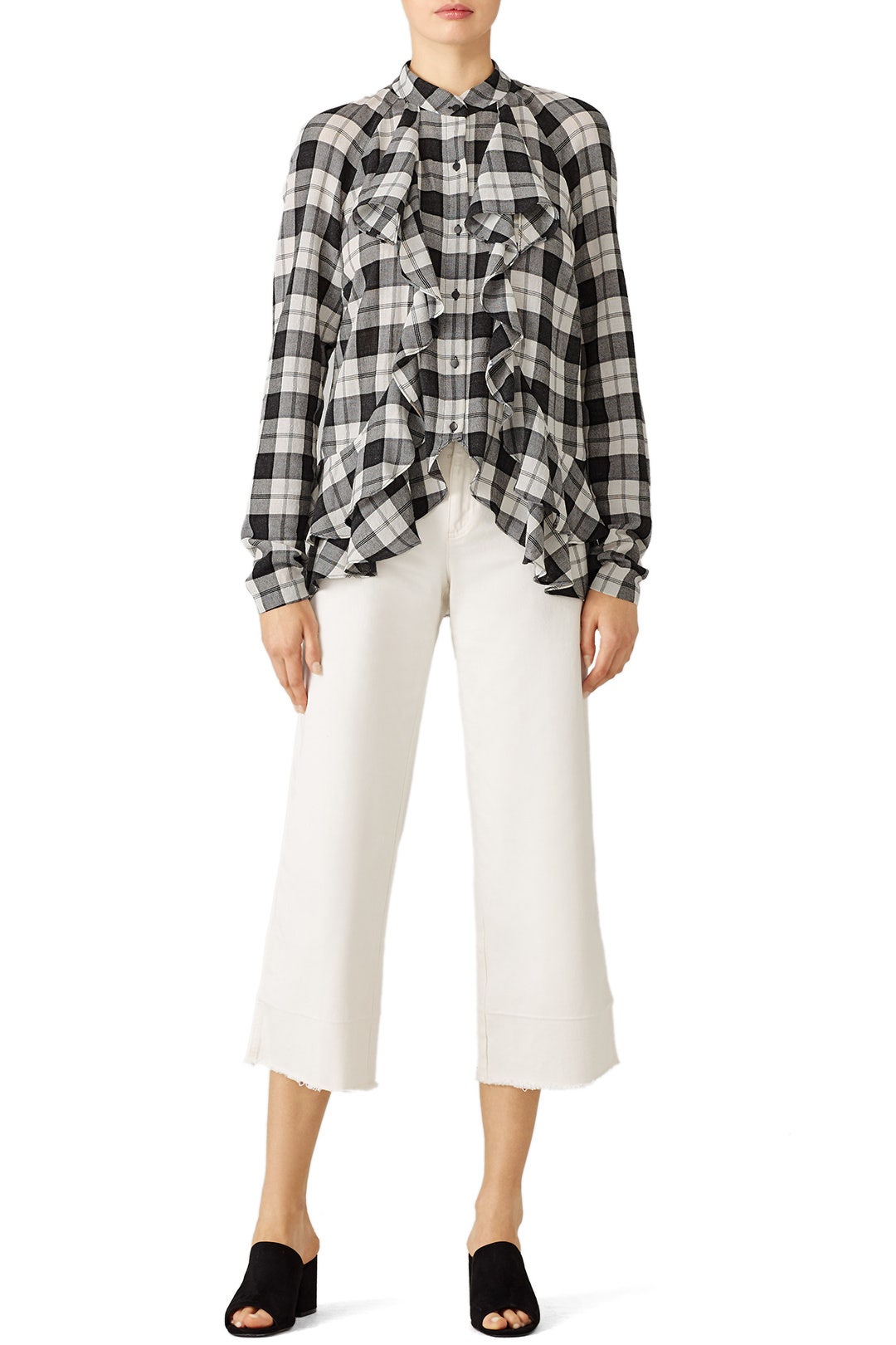 Plaid Ruffle Shirt by Nicole Miller 3