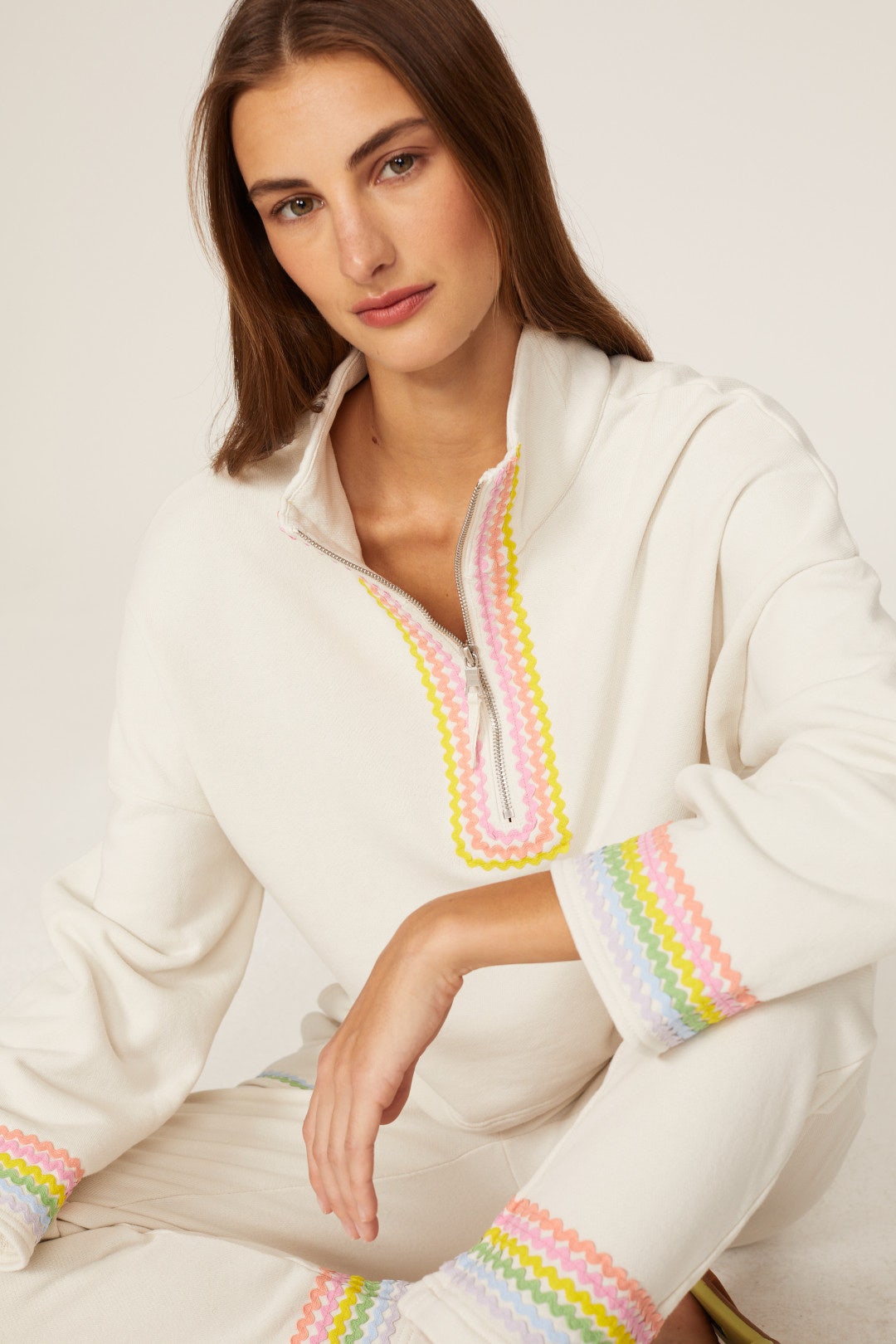 Rainbow Quarter-Zip Sweatshirt by Something Navy 3