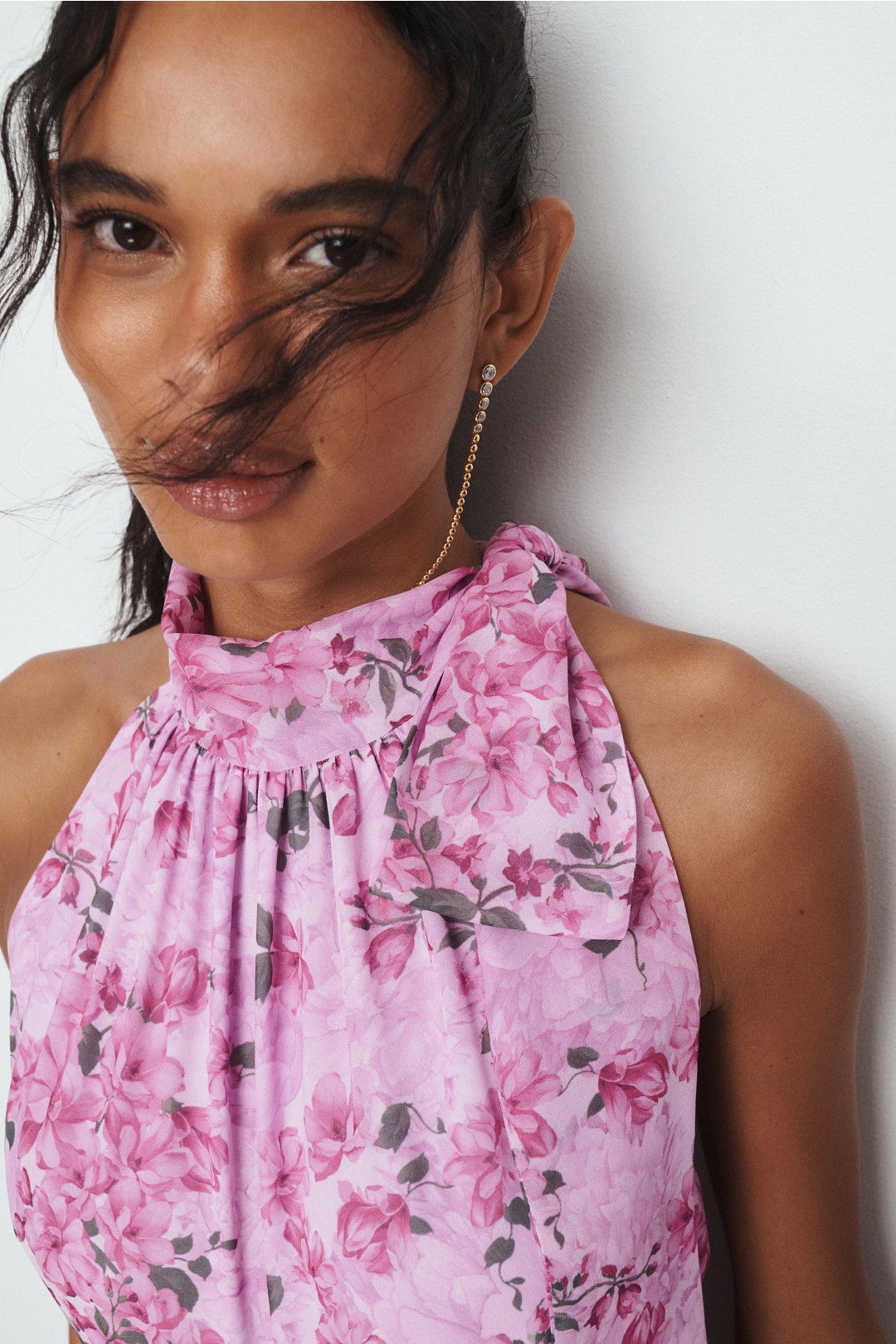 Diana Floral Tie Neck Gown by Sachin & Babi 3