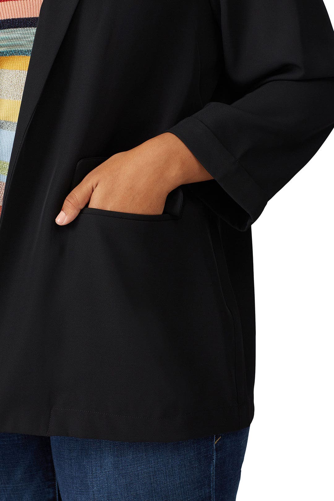 Black Draped Blazer by JUNAROSE 3