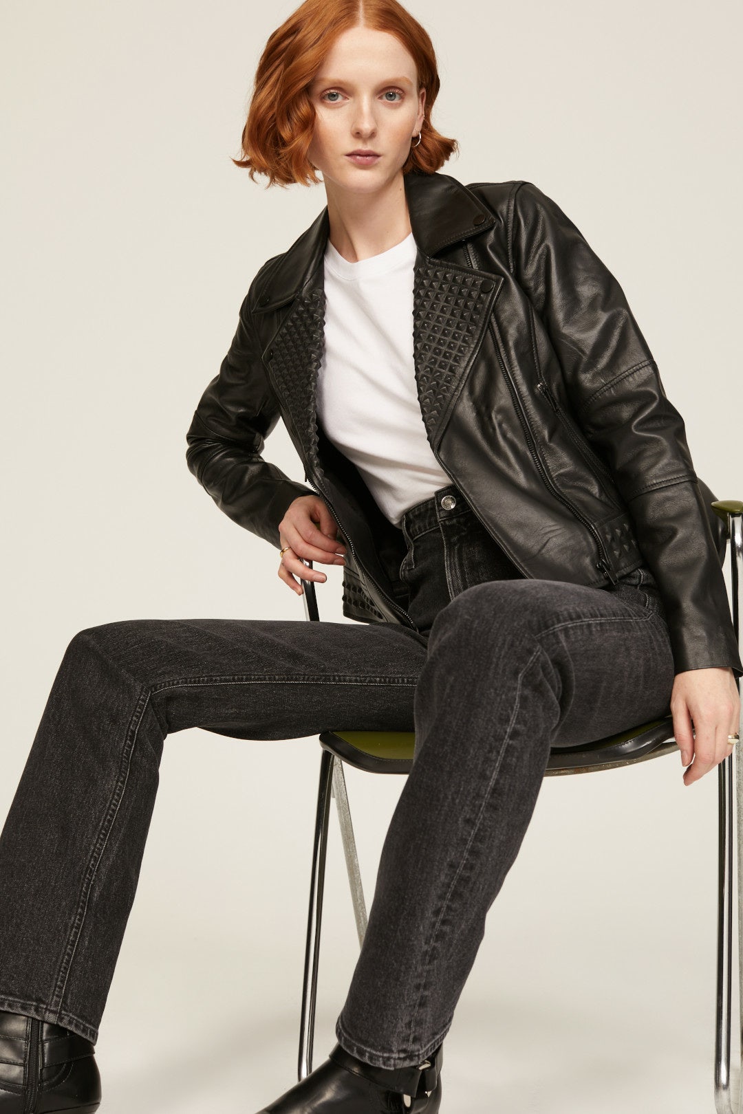 Textured Leather Jacket by Slate & Willow 3