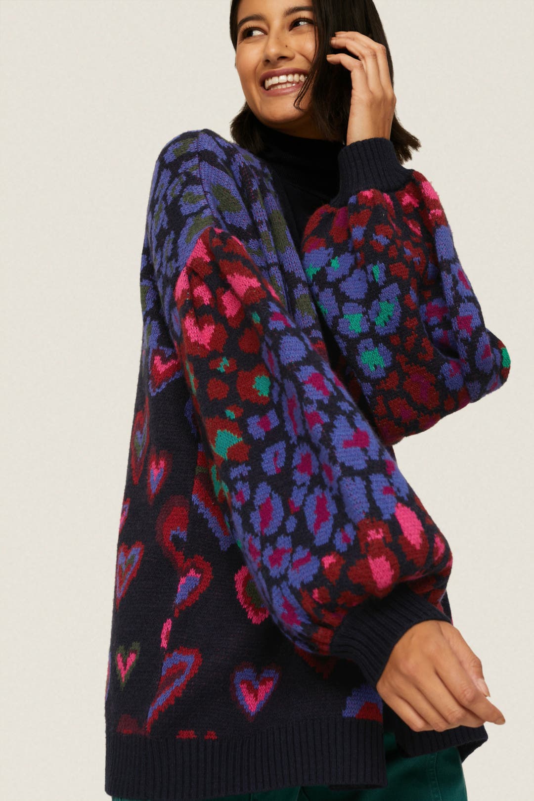 Ikat Dyed Hearts Cardigan by FARM Rio | Rent the Runway