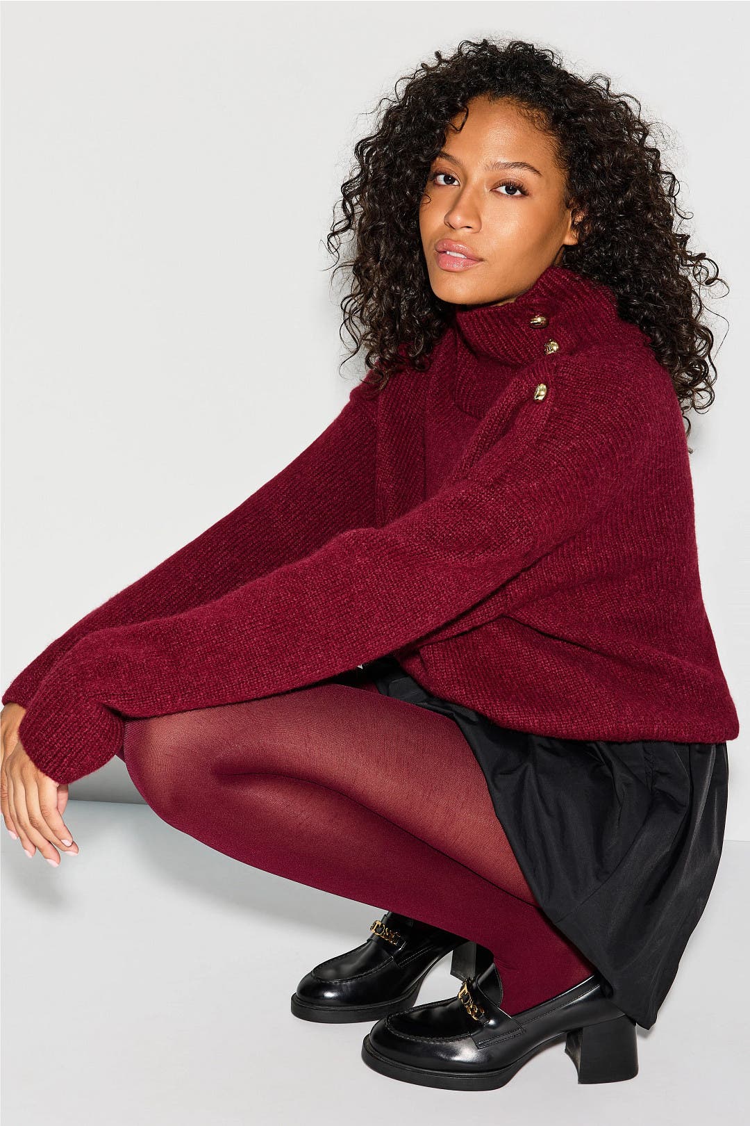 Button Shoulder Turtleneck Sweater by Marissa Webb x RTR | Rent