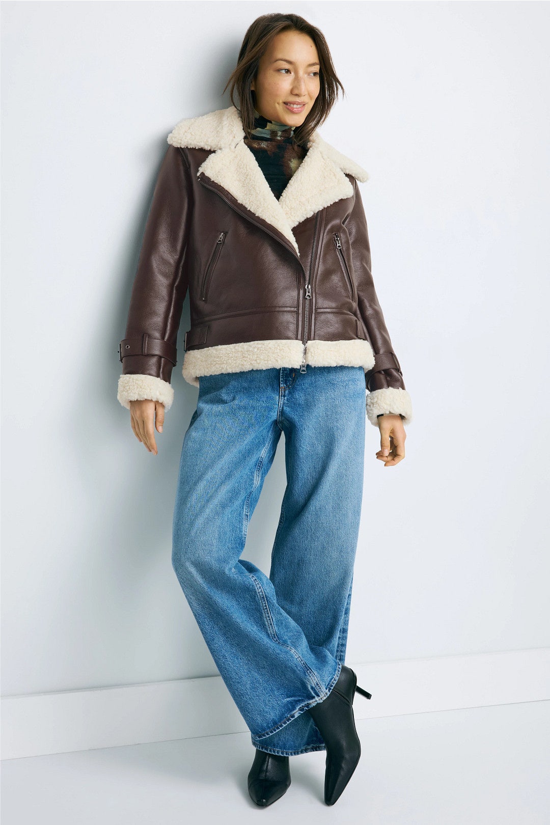 Vegan Leather Sherpa Jacket by Hudson 3