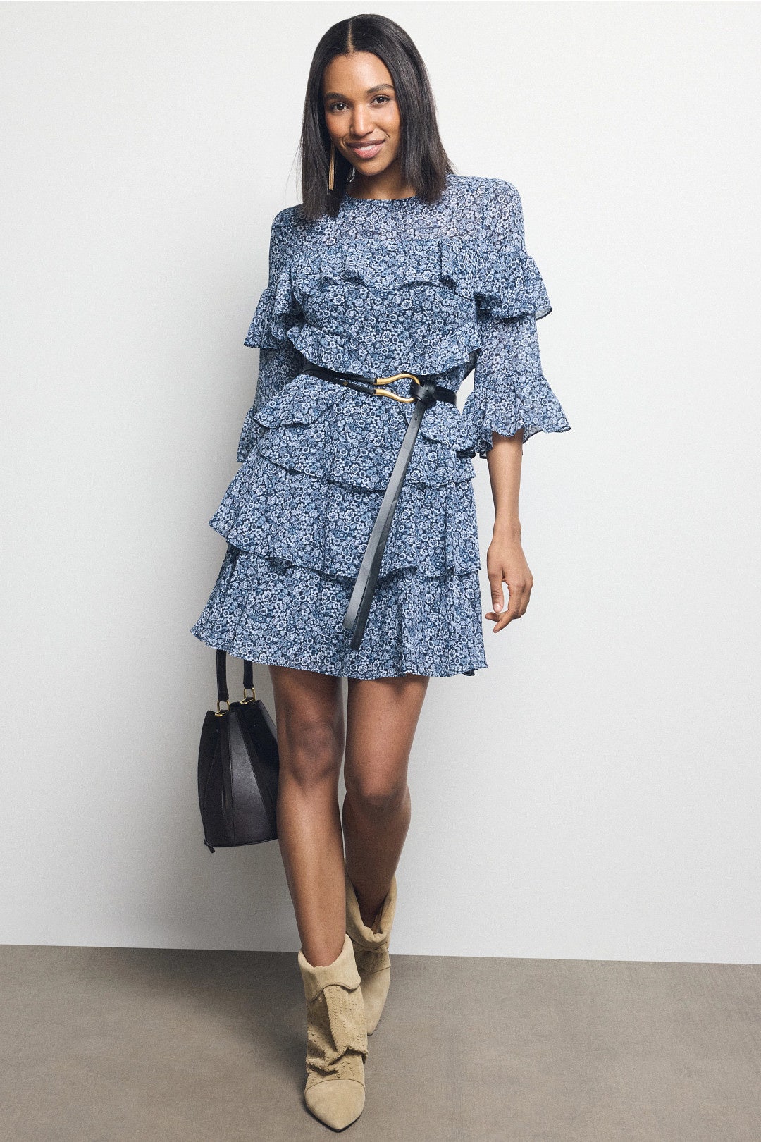 Floral Ruffle Mini Dress by MICHAEL KORS 3