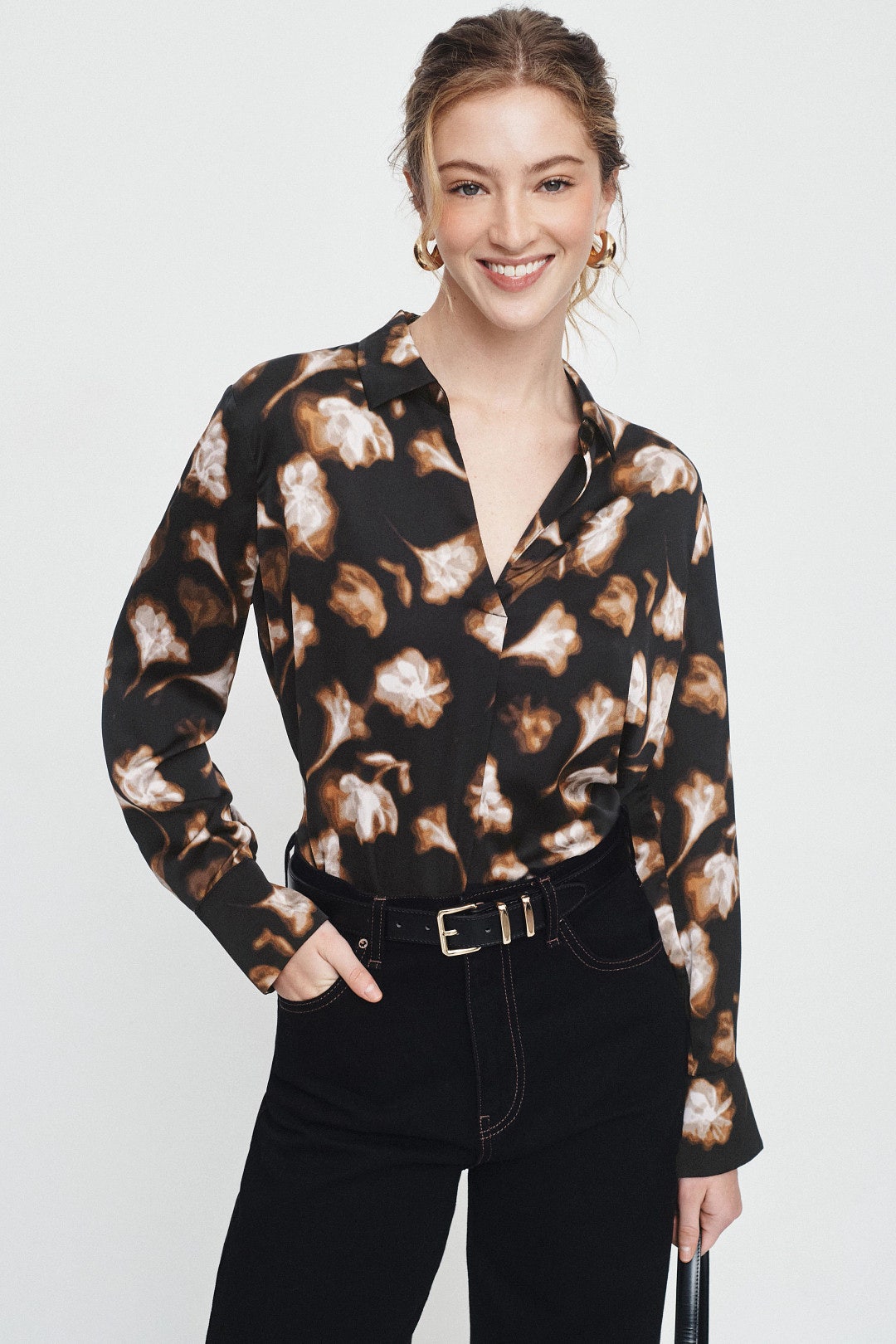 Golden Ginko Popover Shirt by NIC + ZOE 3