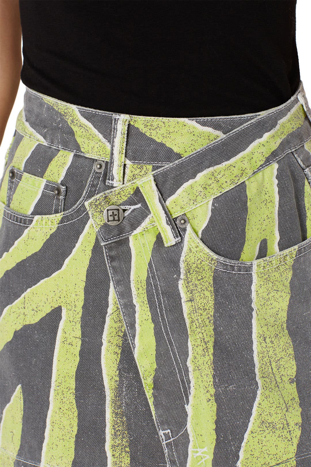 【未使用】KHA:KI 　BORDER RAP SKIRT　GREEN 未使用】KHA:KI BORDER RAP SKIRT GREEN - メルカリ