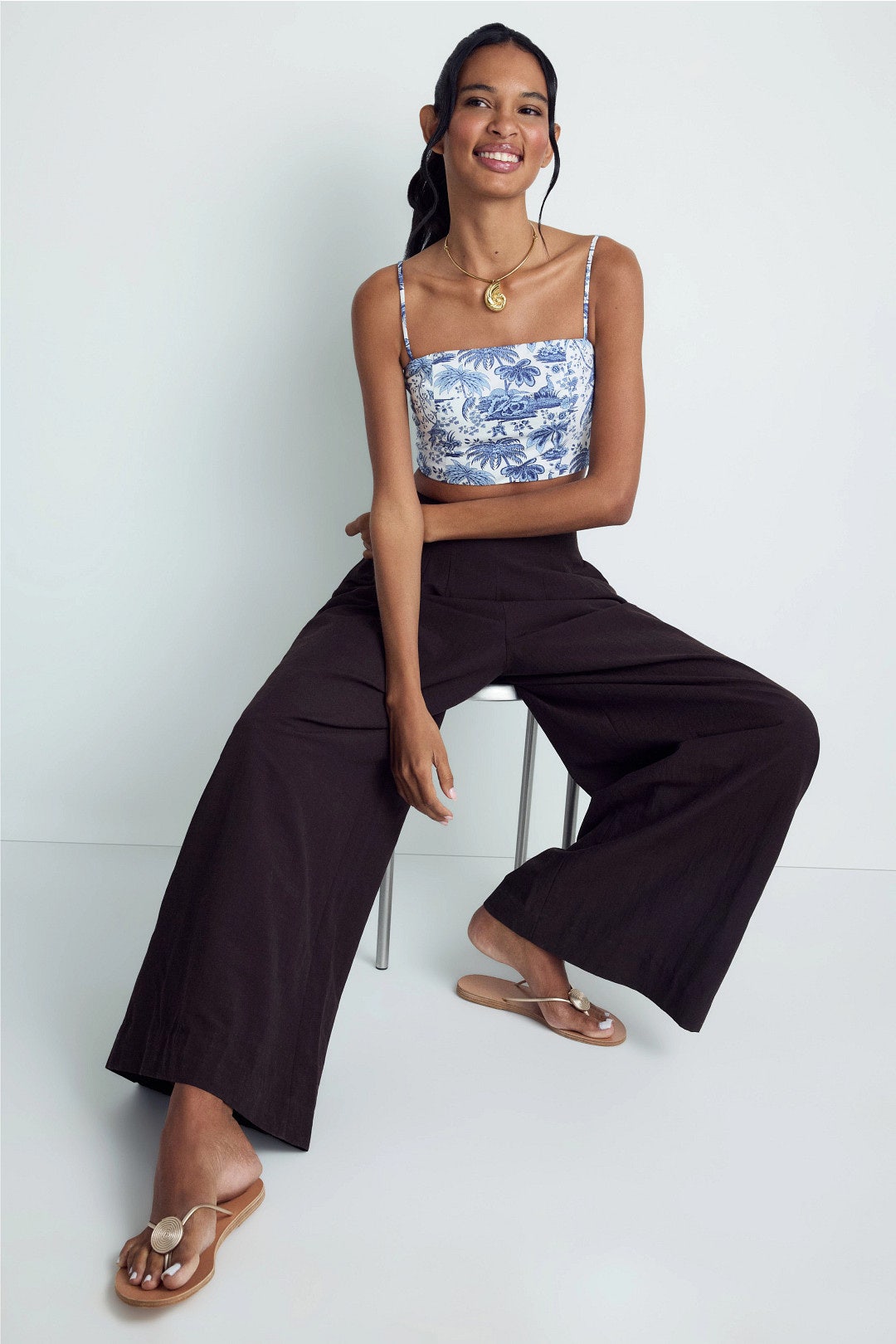 Federico Floral Cropped Tank Top by Staud 3