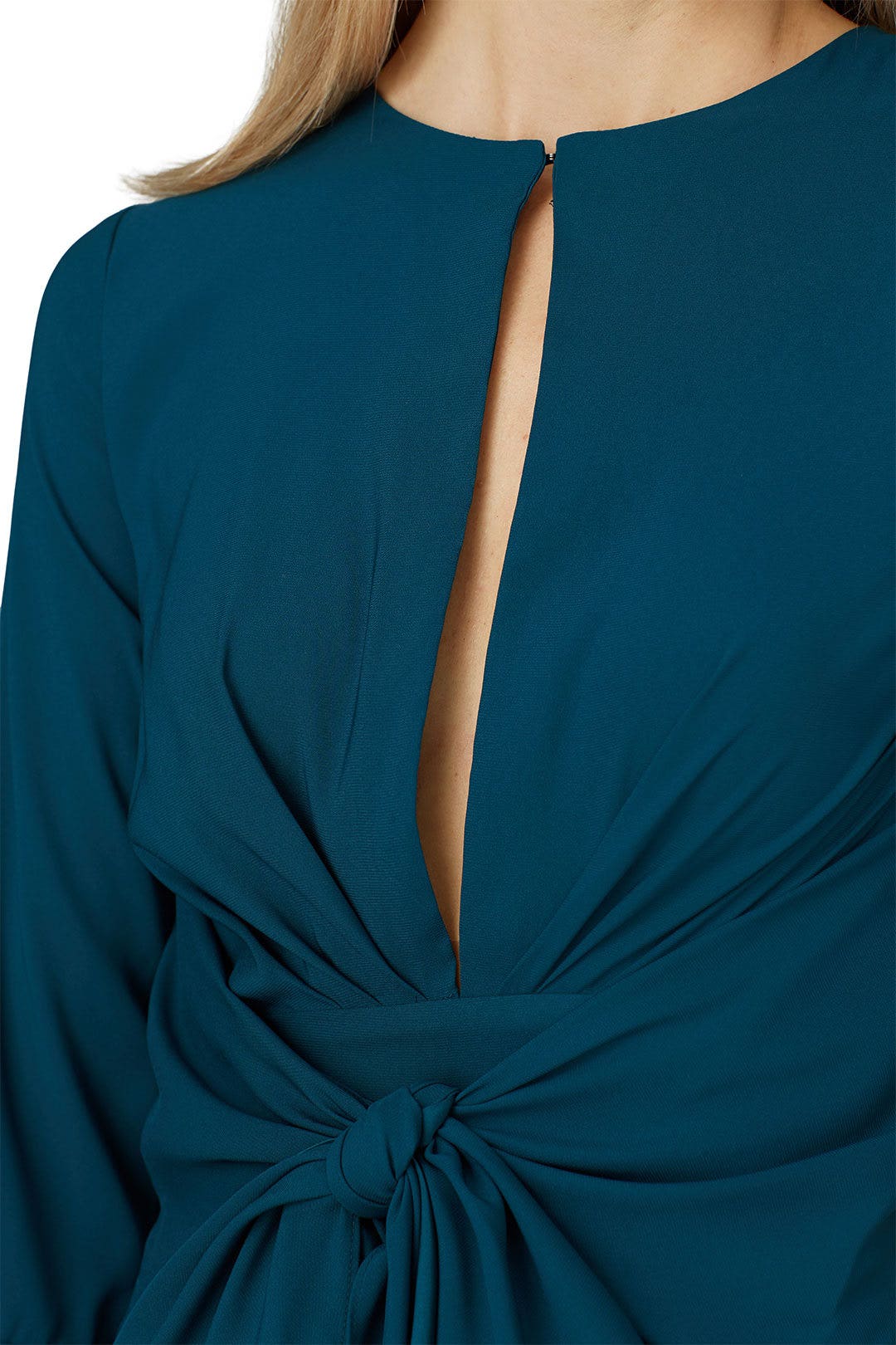 Teal Tie Waist Keyhole Dress by Tome 3