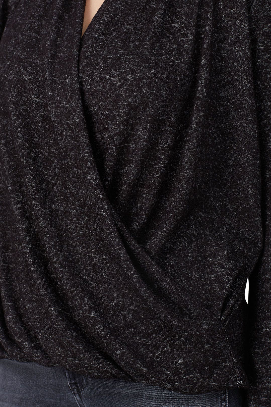 Black Knit Crossover Top by Slate & Willow 3
