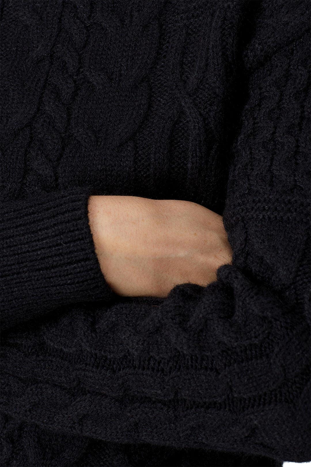 Black Cable Knit Sweater by VOX LUX 3