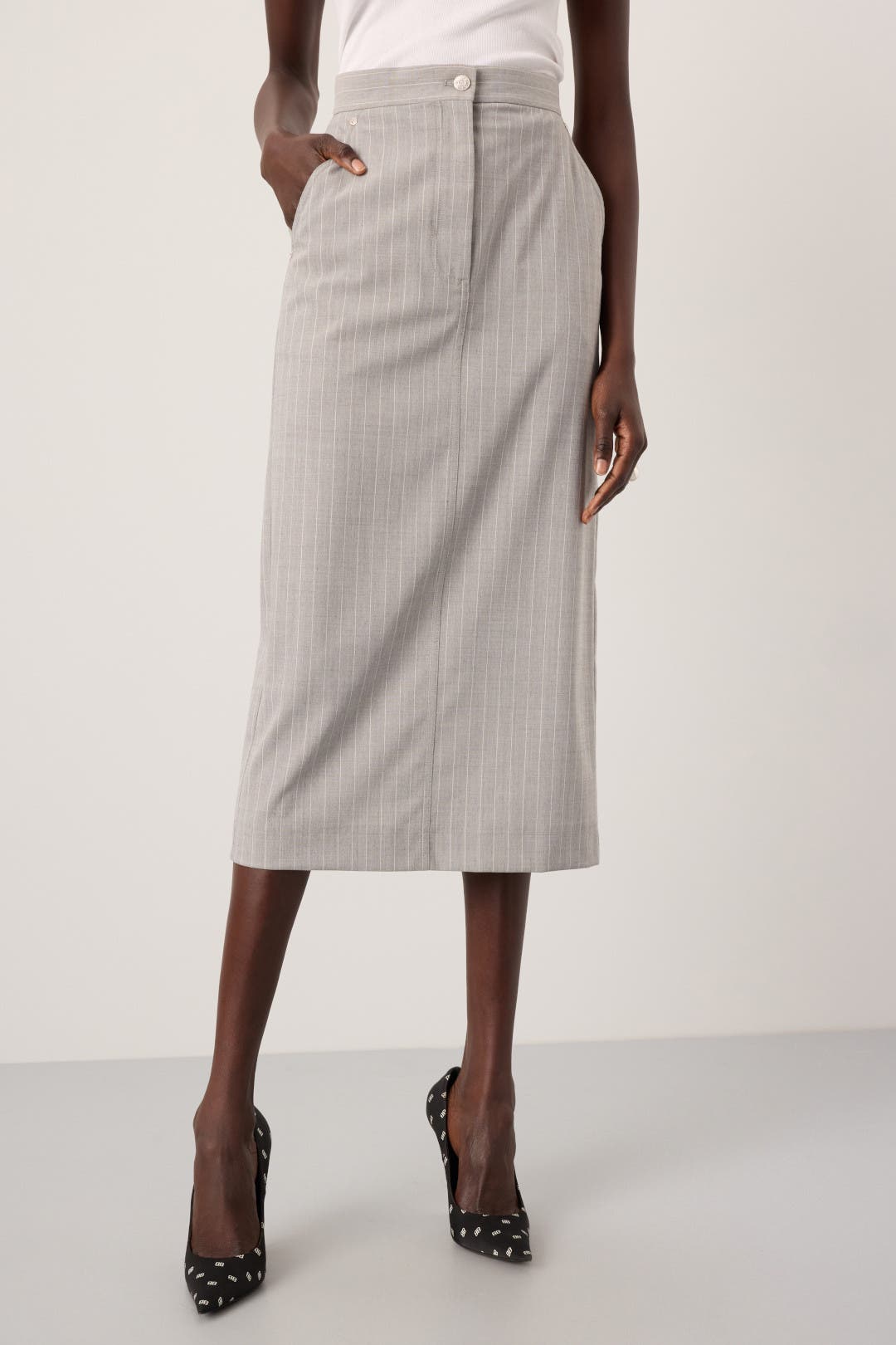 スカート MOSCHINO COUTURE Woman Skirt Grey 01865401 1485 Moschino multi-collar Skirt | Grey | FARFETCH