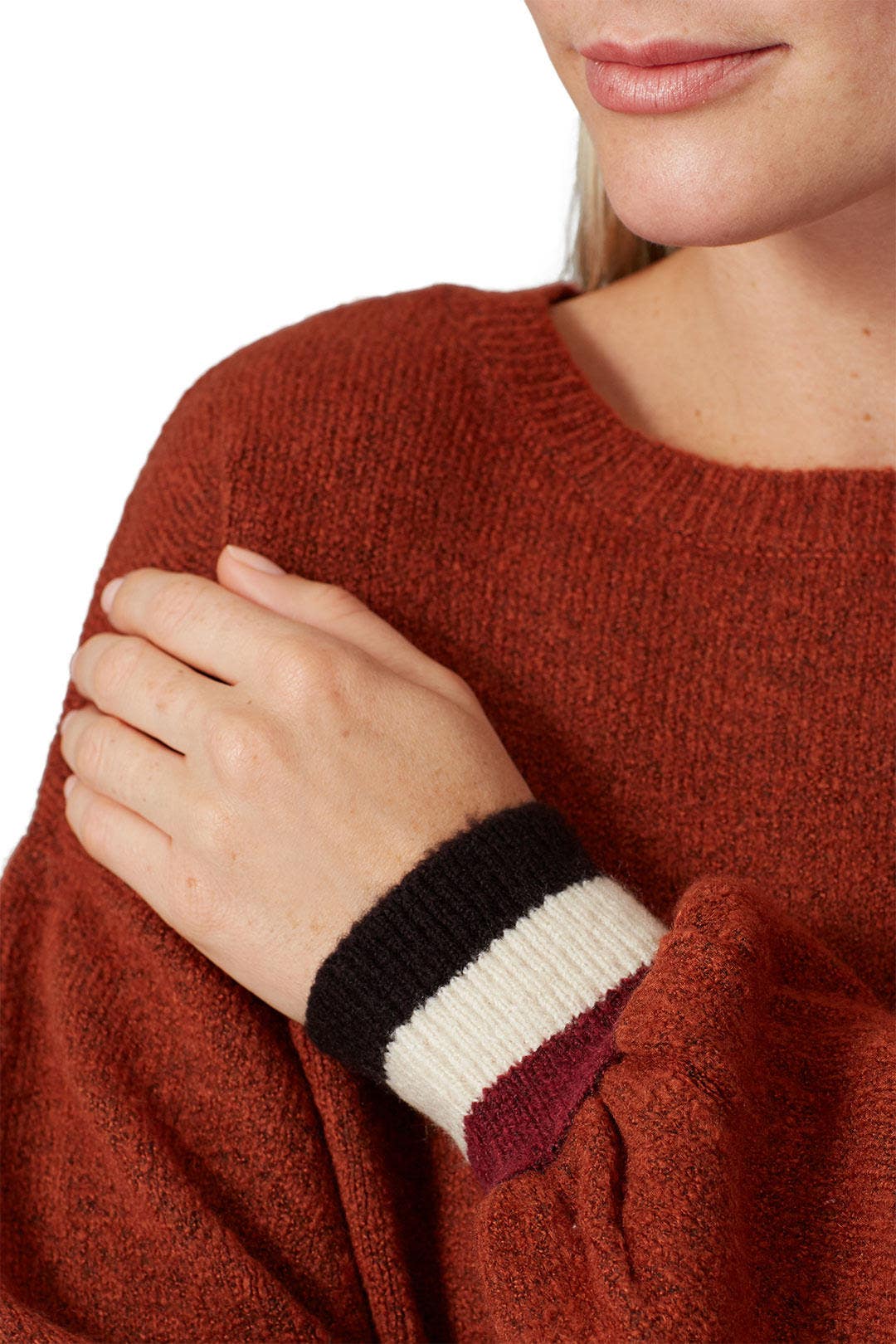 Red Striped Cuff Sweater by Louna 3