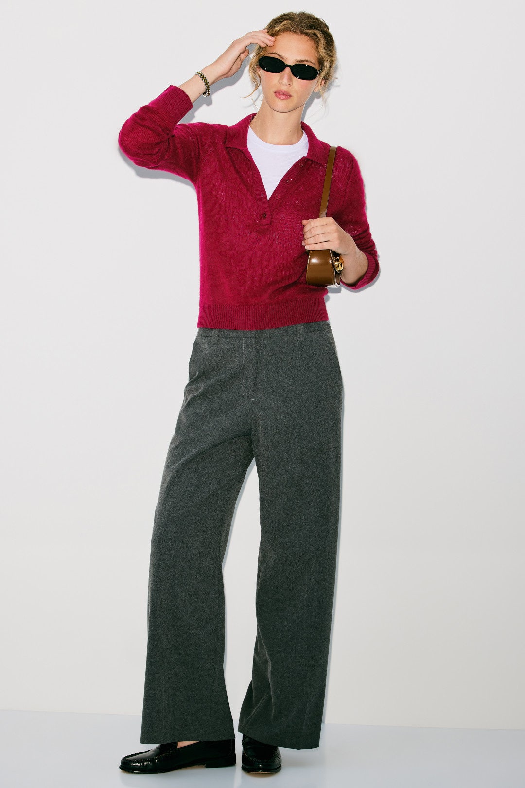 Cranberry Long Sleeve Polo by NAADAM 3