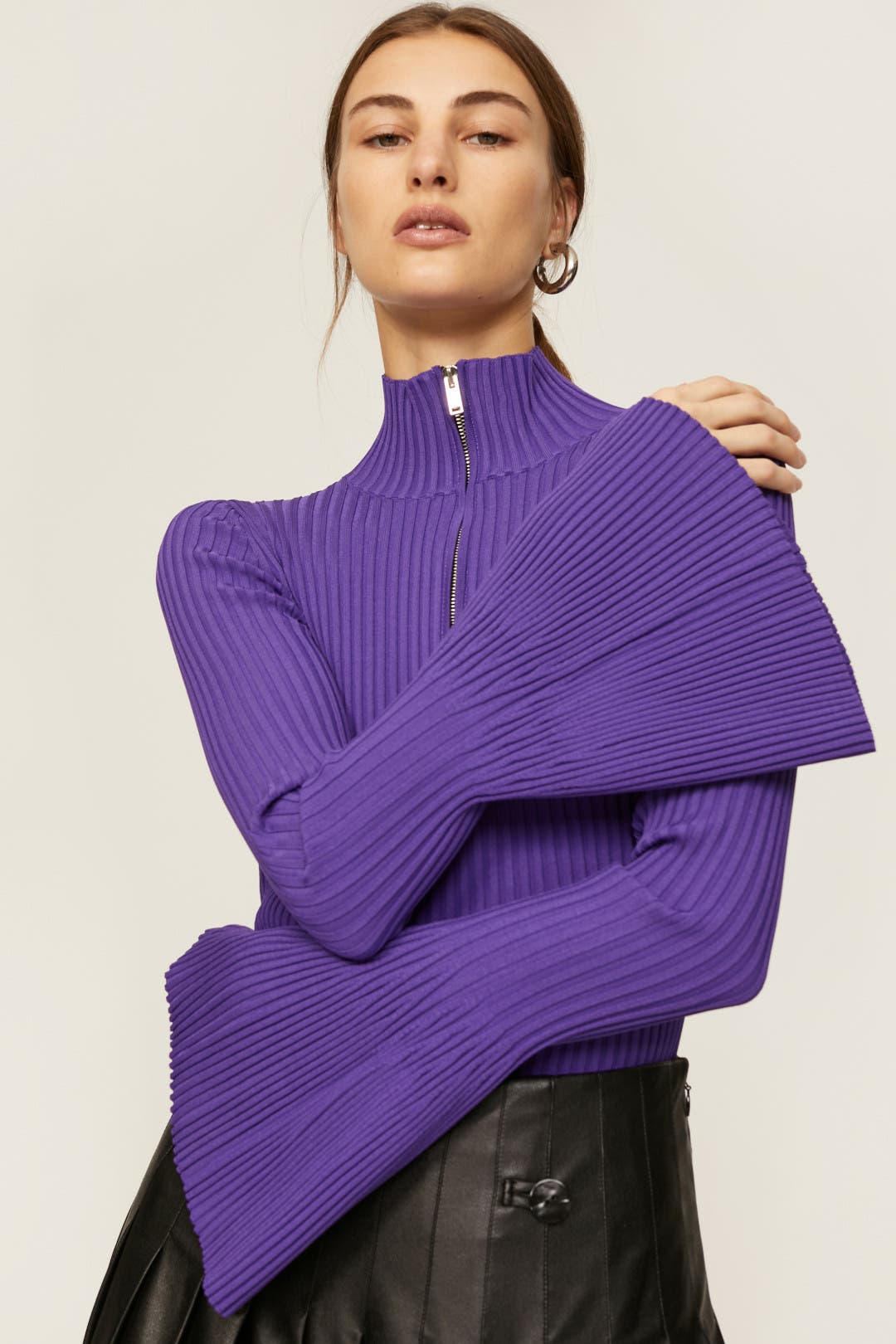 Ribbed Zip Sweater by Proenza Schouler | Rent the Runway
