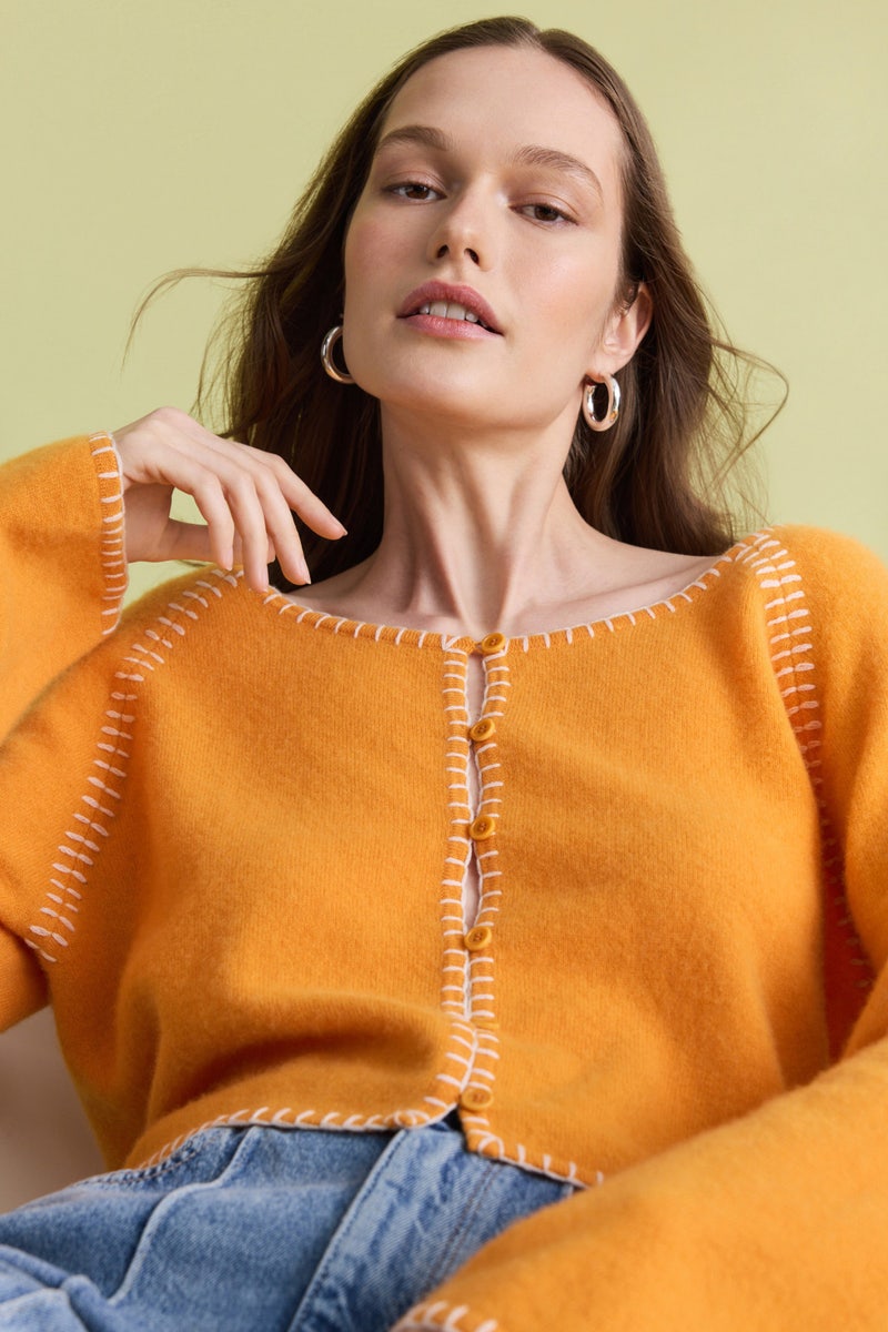 Embroidered Raglan Cardigan by NAADAM - Photo 3