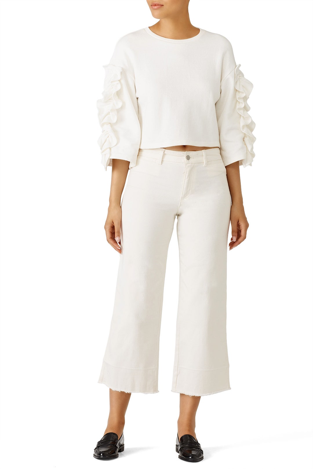 Cropped Ruffle Sweater by J.O.A. 3
