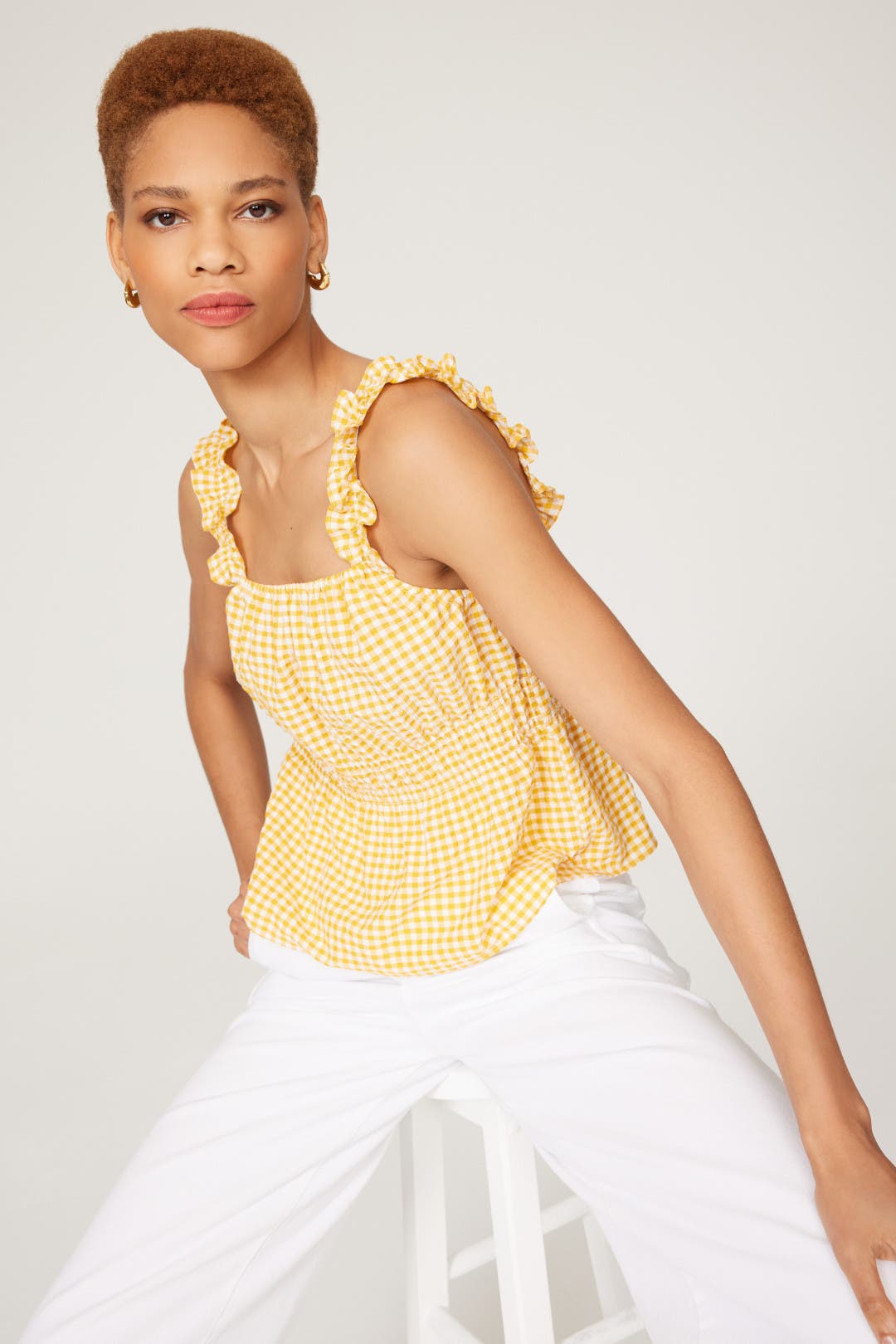 Yellow Gingham Top by Slate & Willow | Rent the Runway