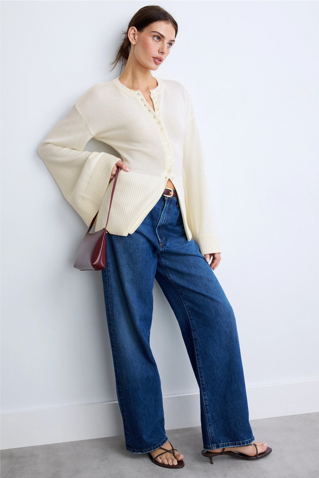 Button Front Cinched Cardigan by WEWOREWHAT 3