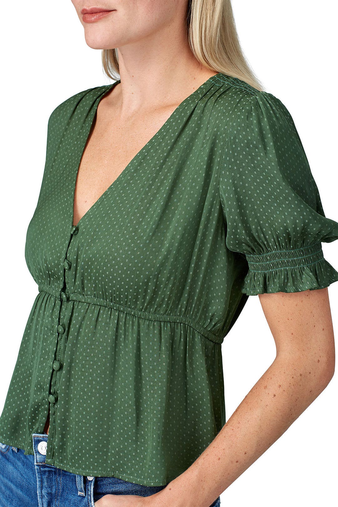 Green Button Front Top by Louna 3