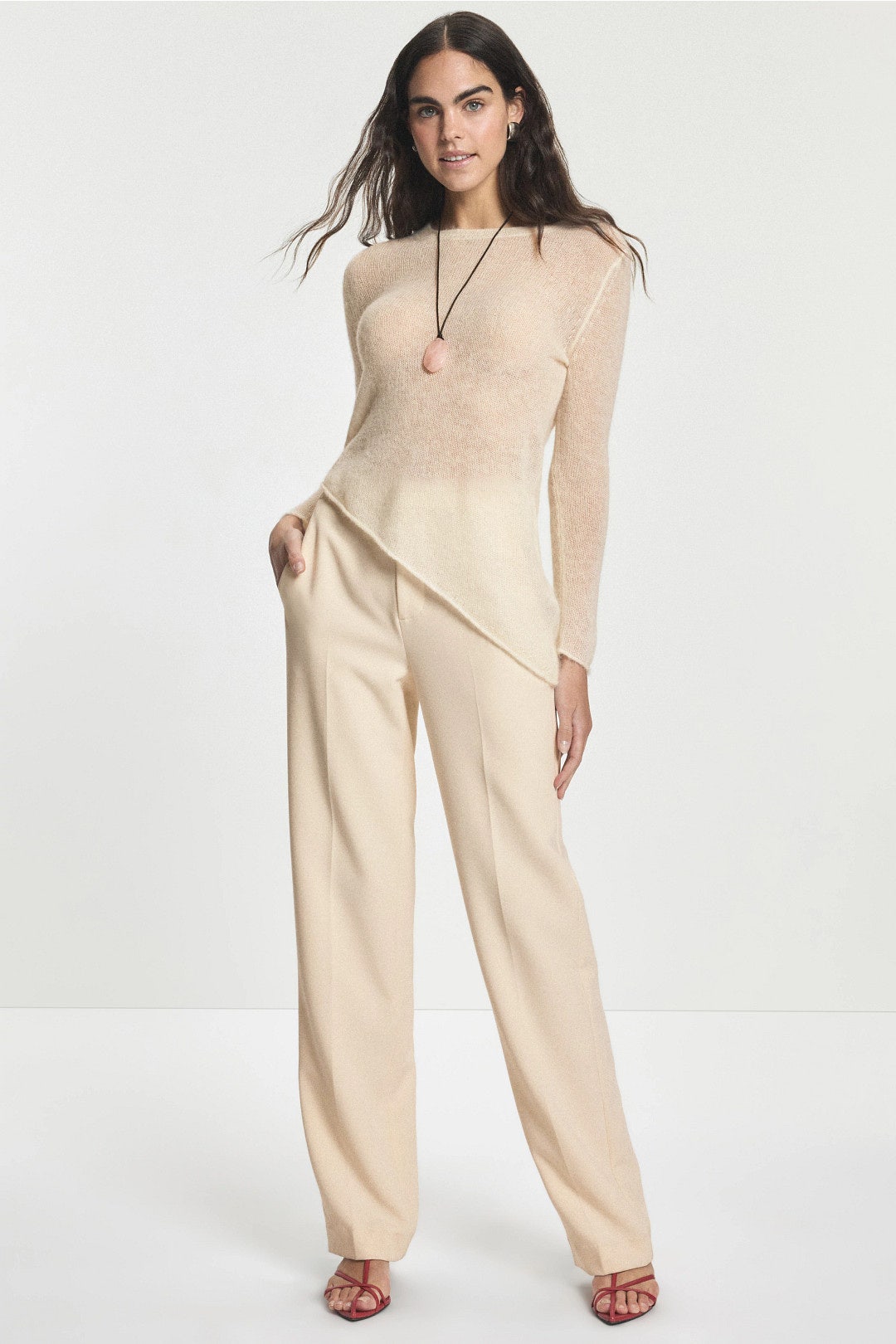 High Rise Tailored Straight Leg Trousers by VINCE. 3