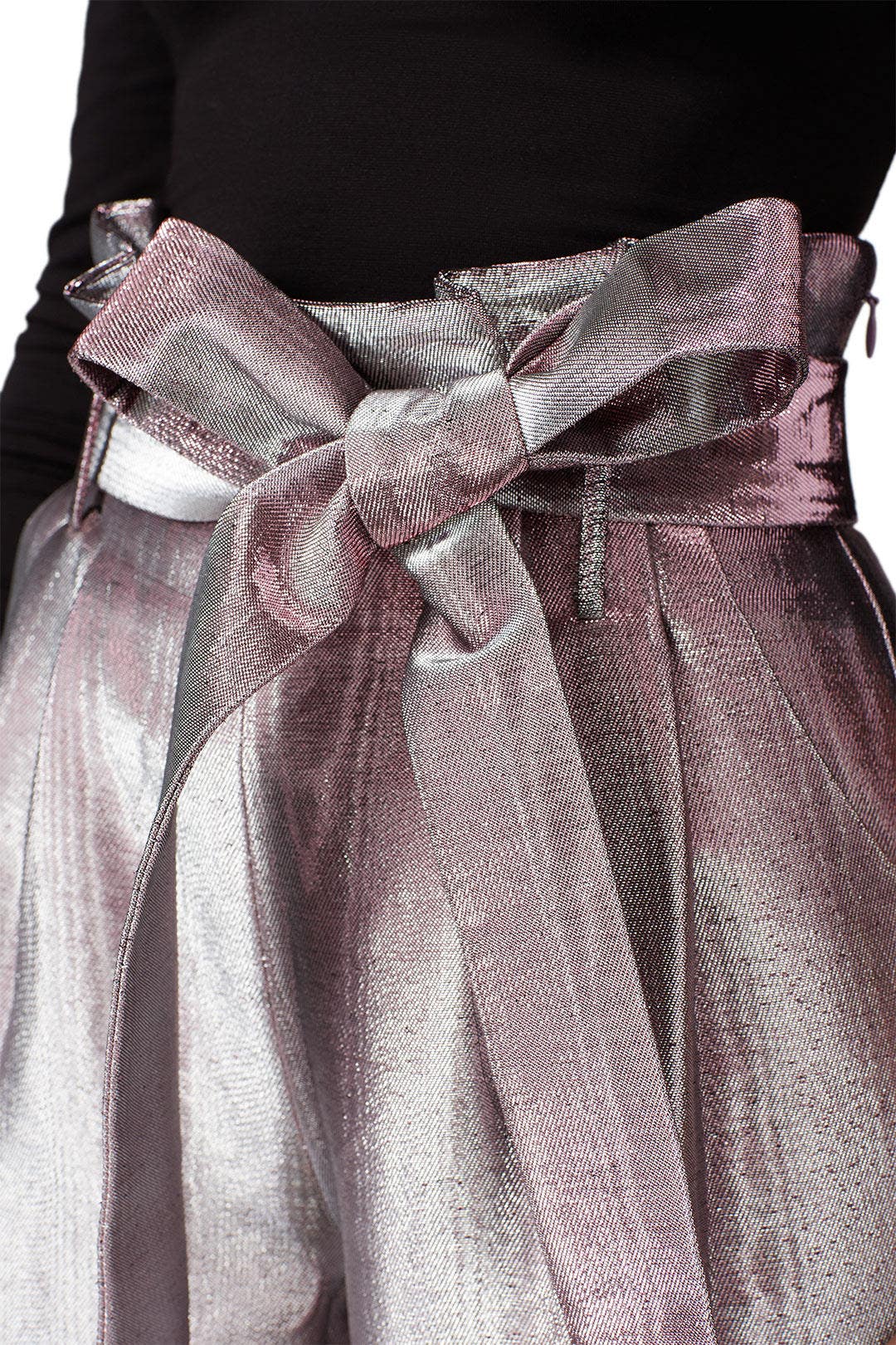 Pink Metallic Wide Leg Pants by Badgley Mischka 3