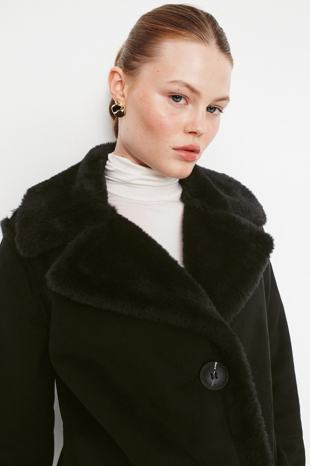 Shearling Duffle Toggle Coat by NVLT 3