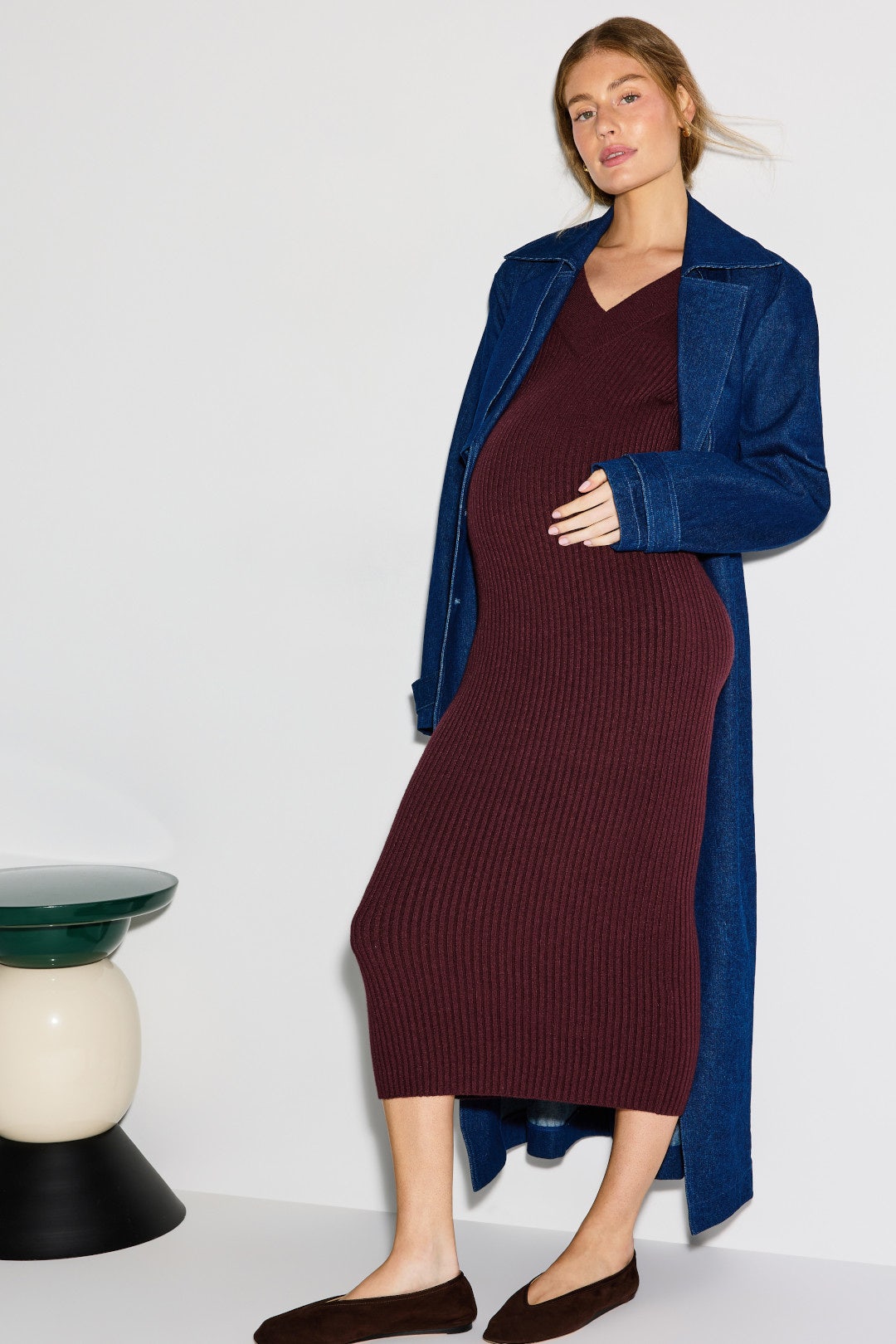 Maternity Red Cara Dress by PIETRO BRUNELLI MATERNITY 3