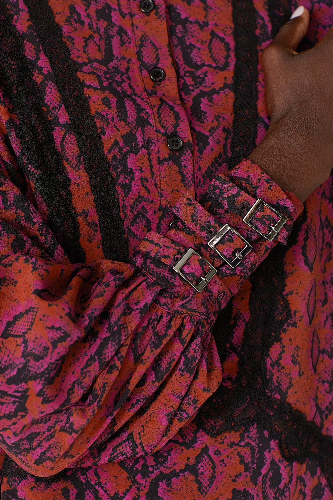 Lace Trim Python Top by Koché x RTR 3