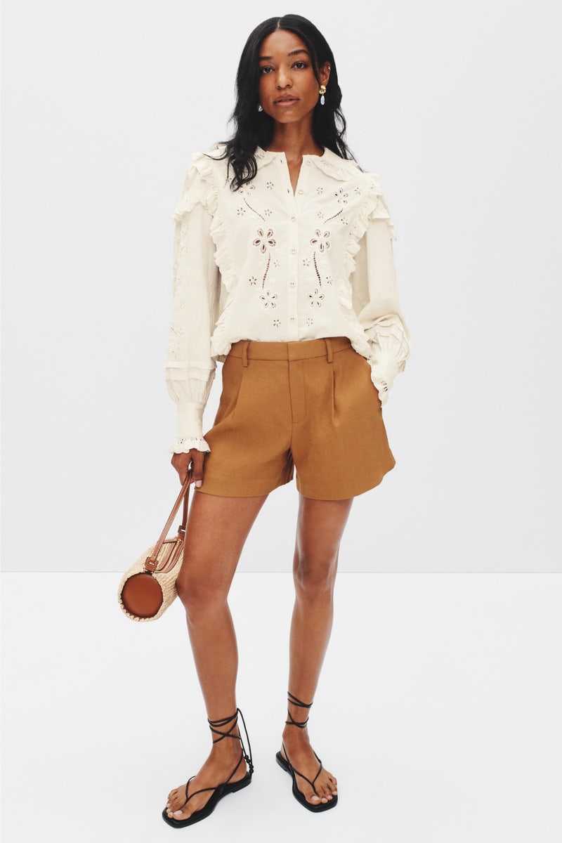 Adelie Canvas Embroidered Top by For Love and Lemons - Photo 3