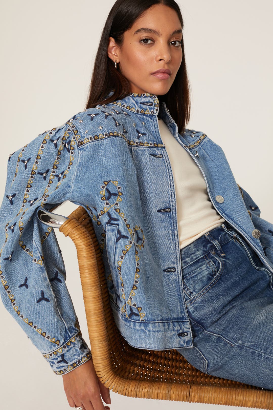 Jackie Denim Jacket by Sandro | Rent the Runway