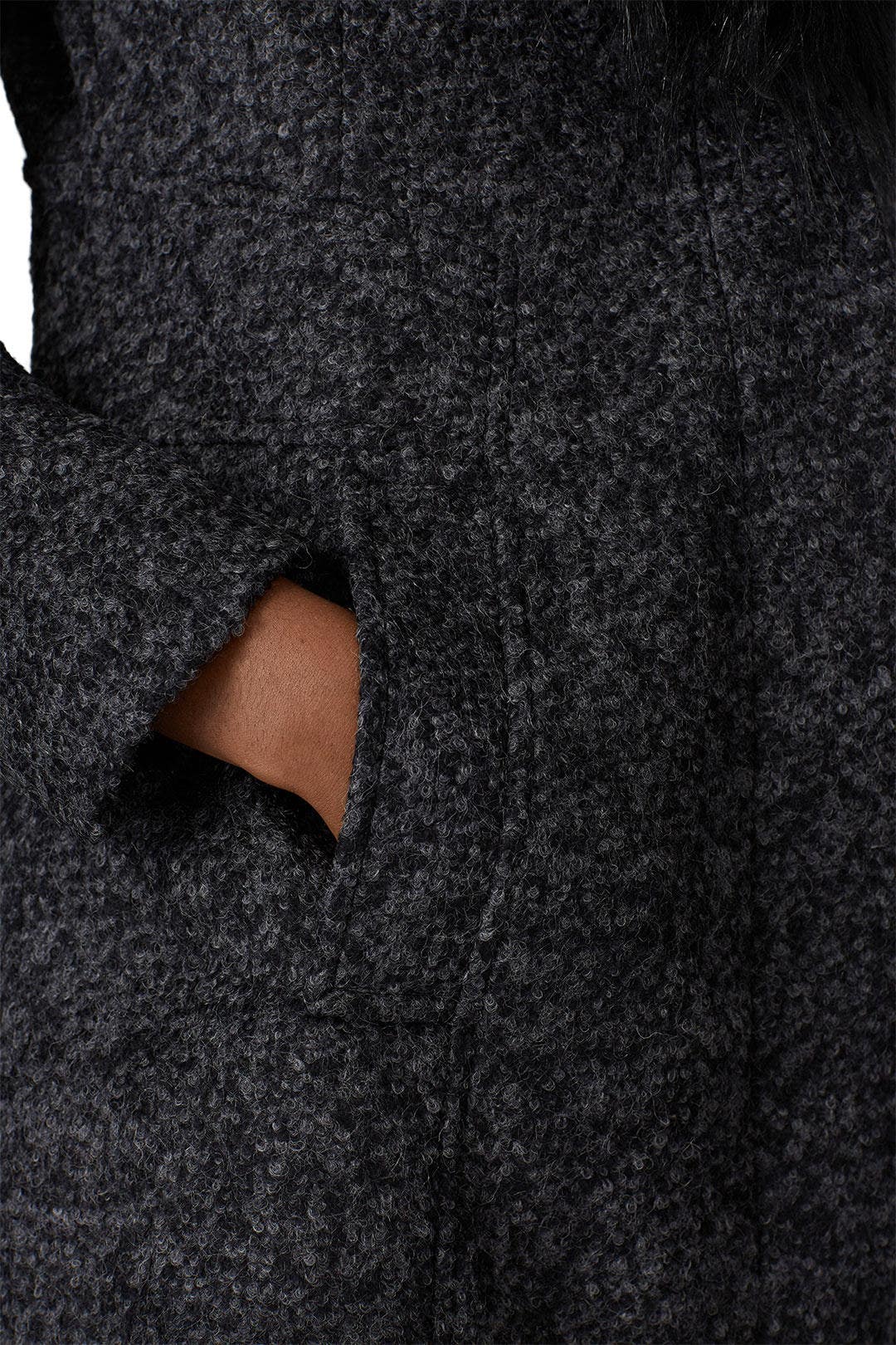 Charcoal Flat Boucle Coat by NVLT 3