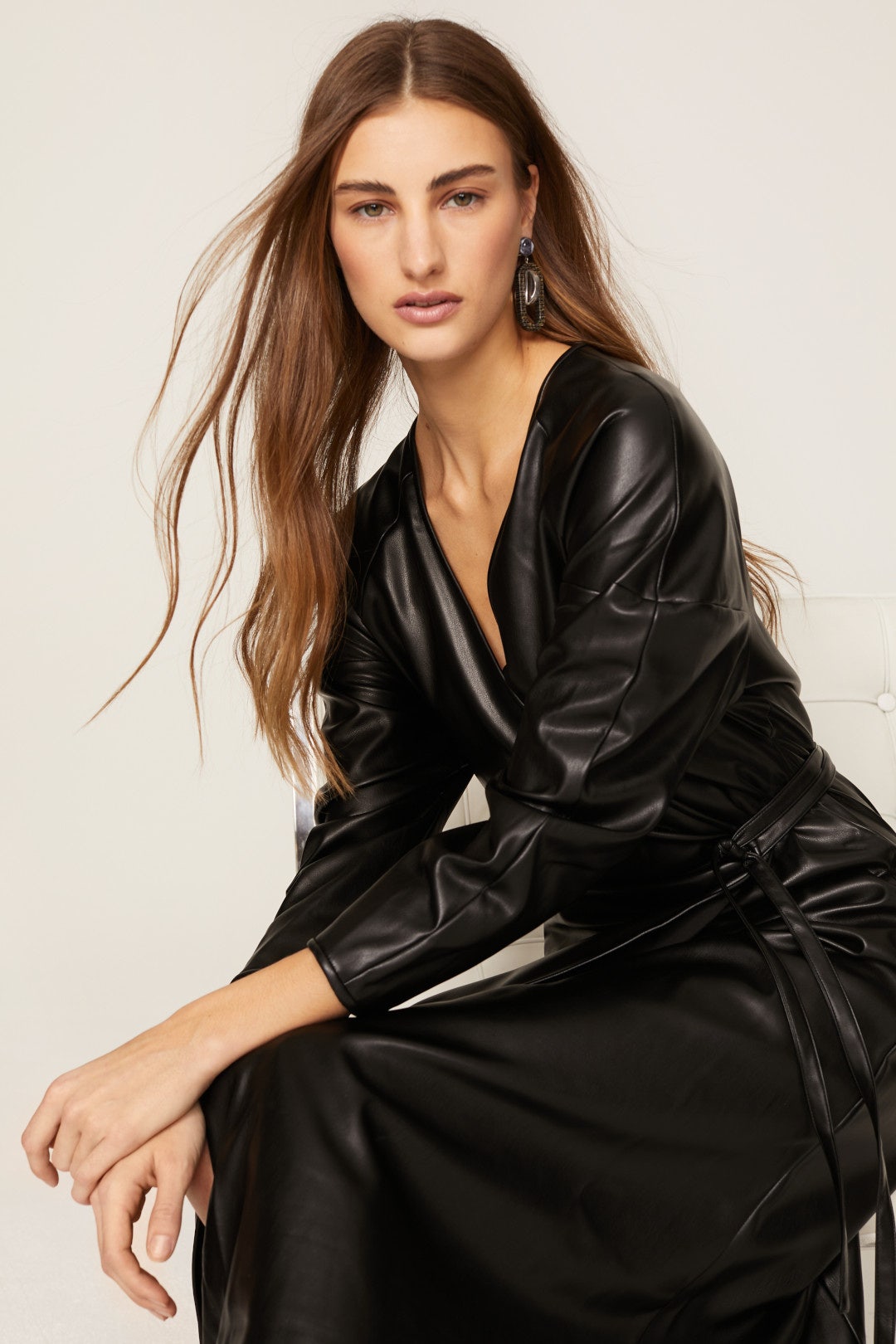 Faux Leather Wrap Dress by Proenza Schouler White Label 3