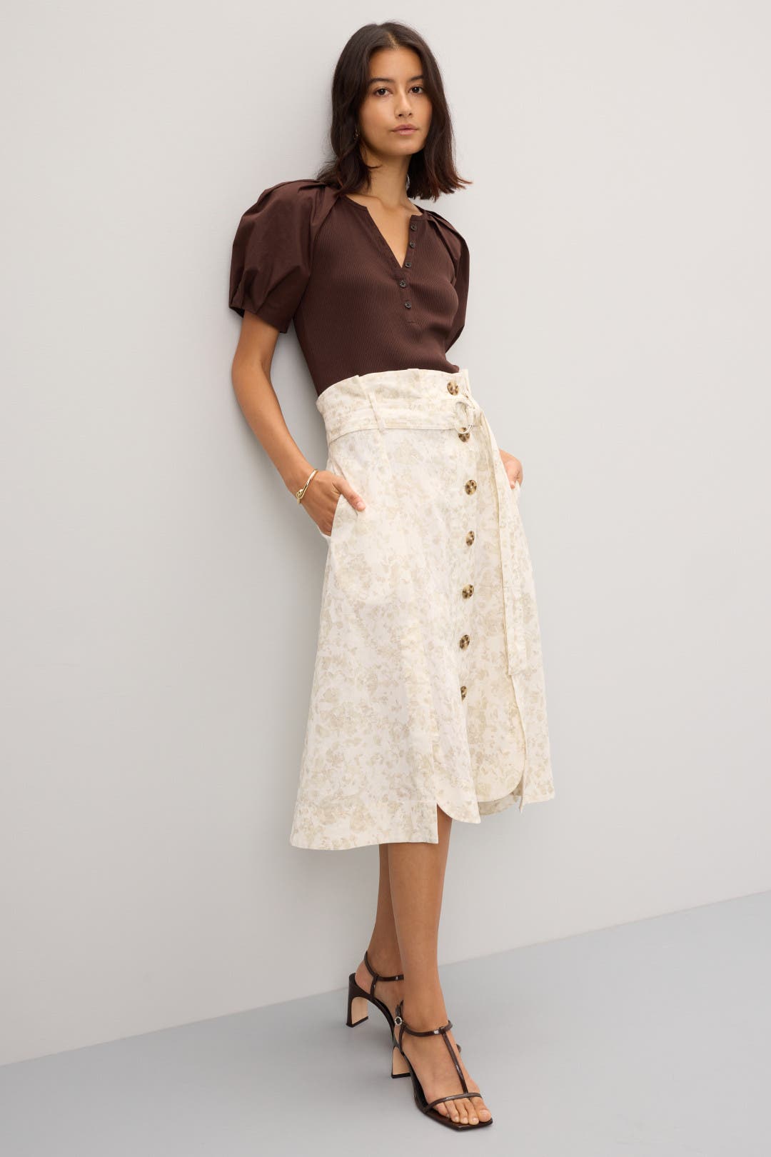 【NONCODE】Harian midi skirt Printed Linen Midi Skirt by Eudon Choi x RTR | Rent the Runway