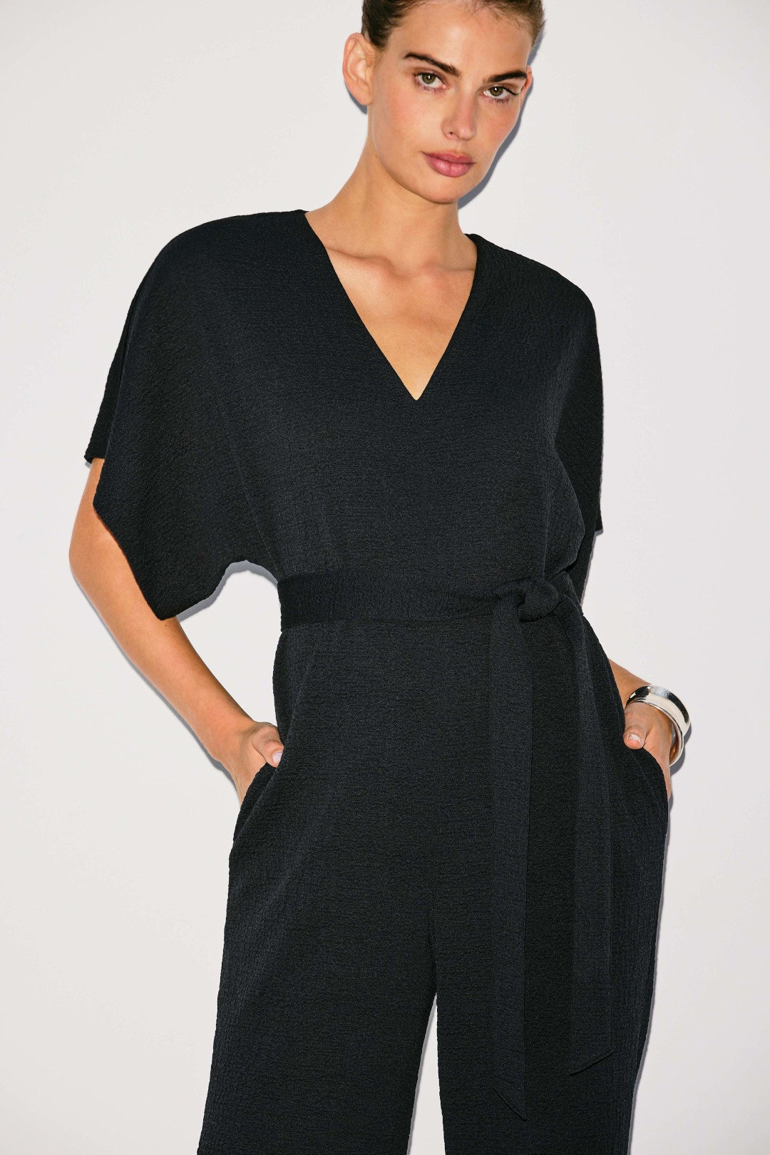 Textured Knit Crepe Jumpsuit by N Natori 3