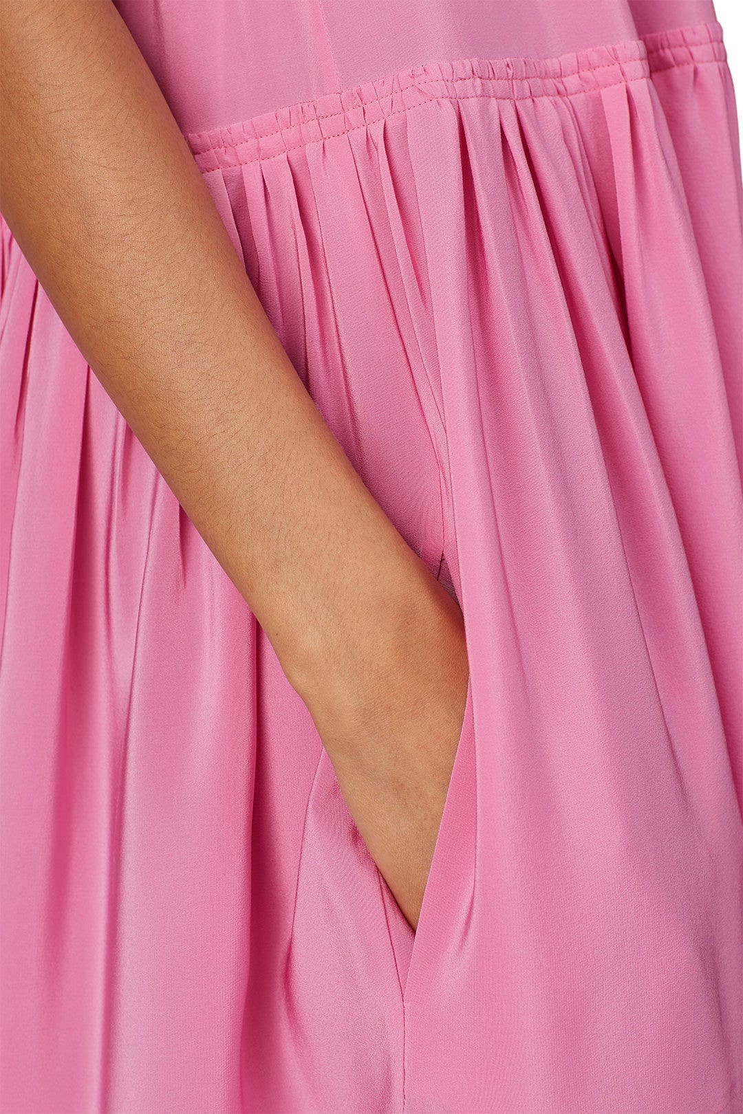 Pink Tie Neck Dress by Rochas 3