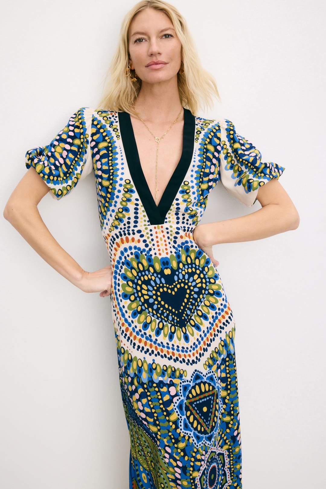 ワンピース La DoubleJ FW25 MARLENE DRESS (DRE0927 CRE001SEL06WH01) White Marlene printed silk-crepe maxi dress | LA DOUBLEJ