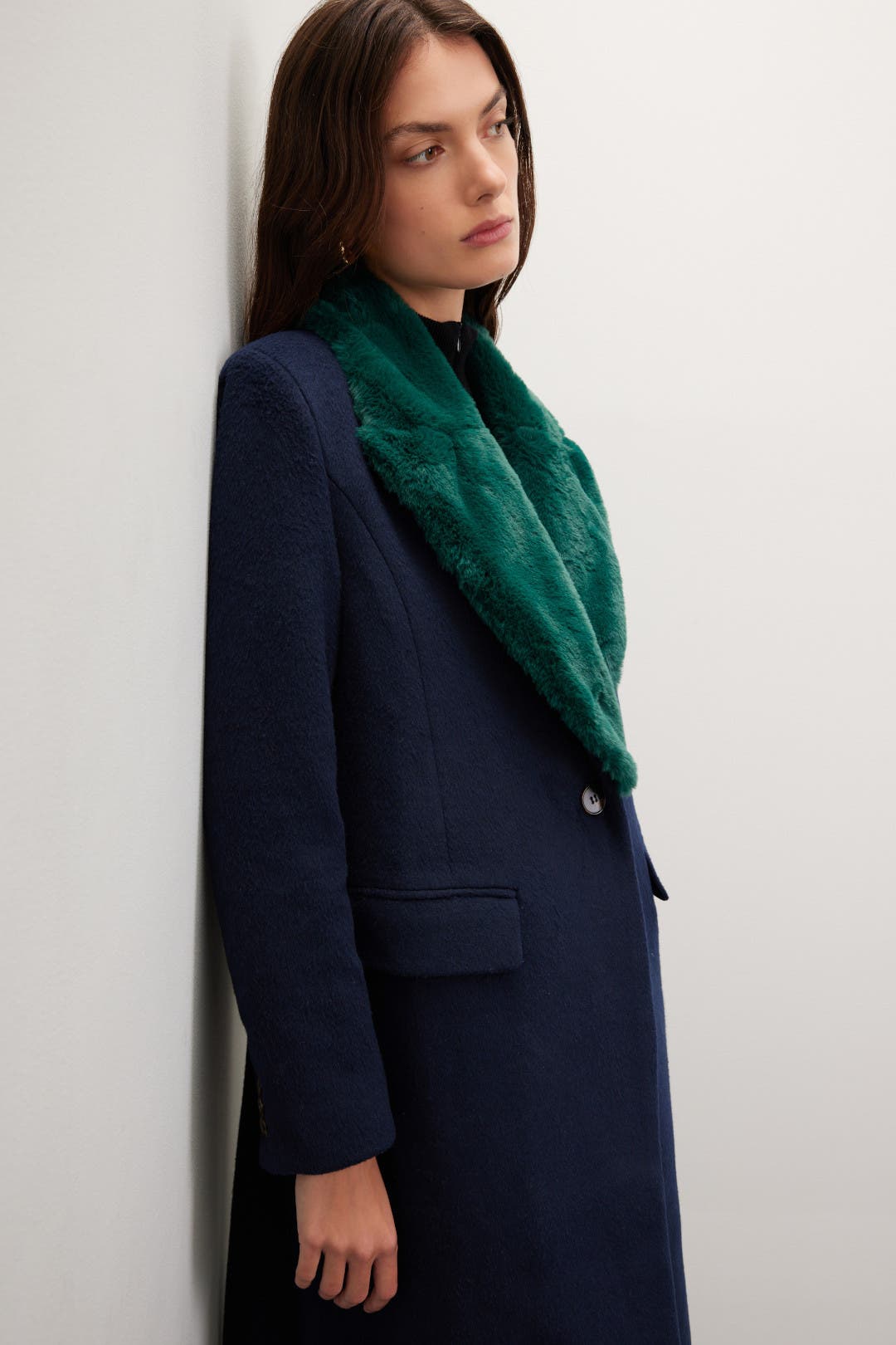 Faux Fur Collar Coat by Marina Moscone x RTR | Rent the Runway