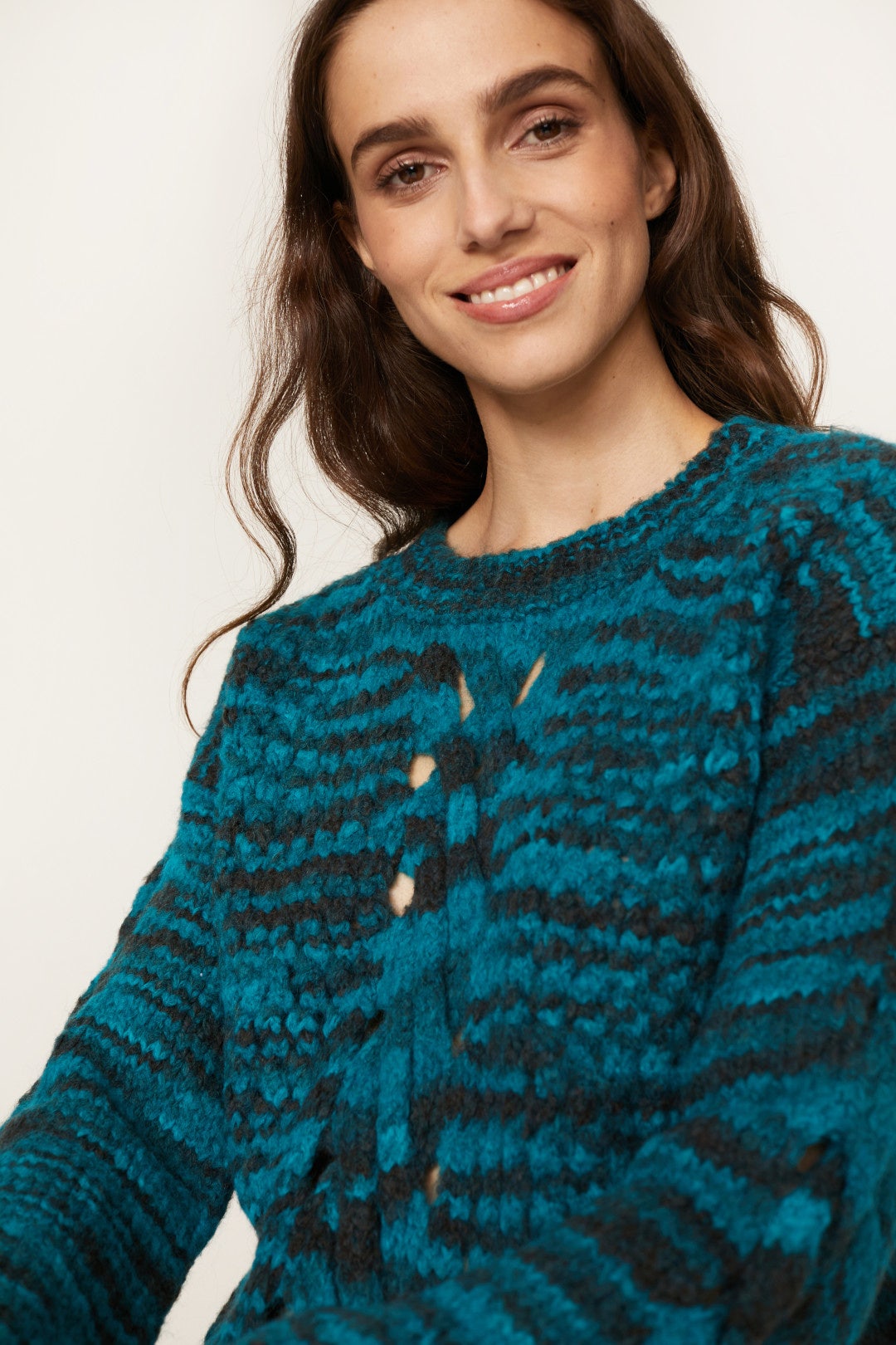 Stripe Cable Knit Sweater by sita murt 3