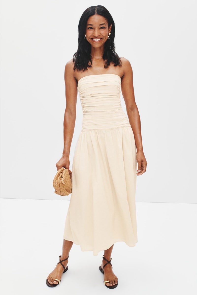 Strapless Ruched Detail Midi Dress by Moon River - Photo 3