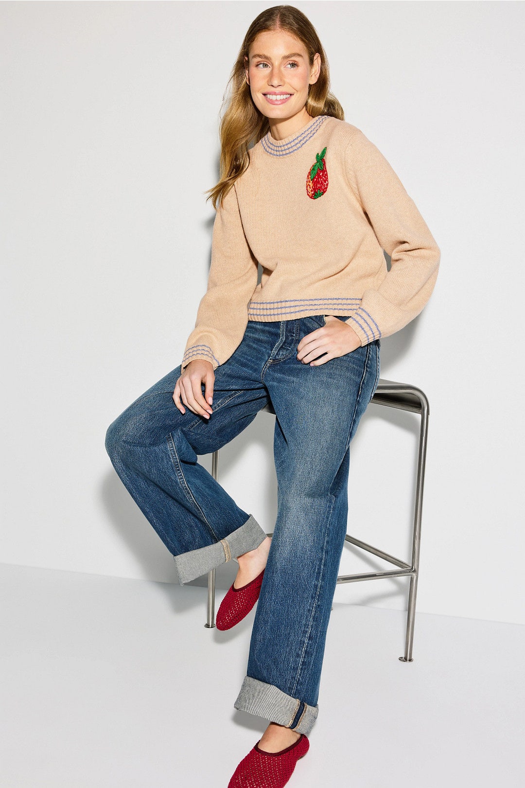 Embroidered Apple Sweater by Stella Nova 3