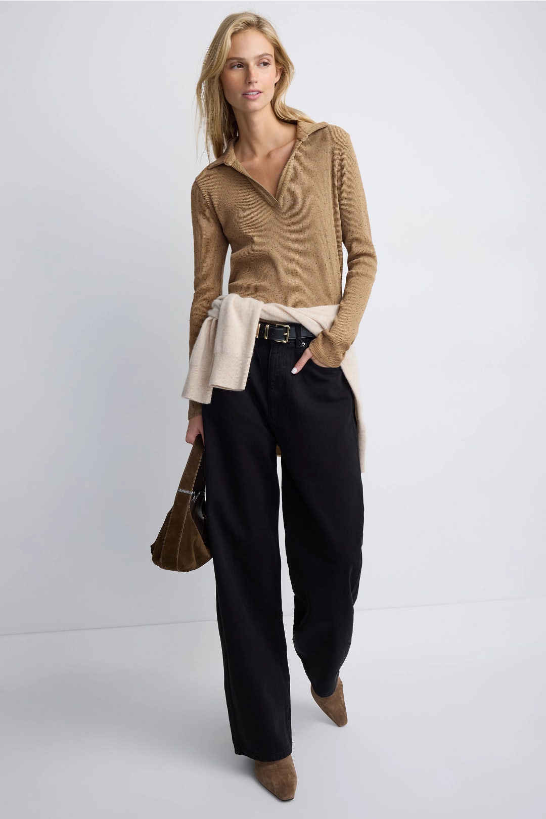 Rib Long Sleeve Polo by NIC + ZOE 3