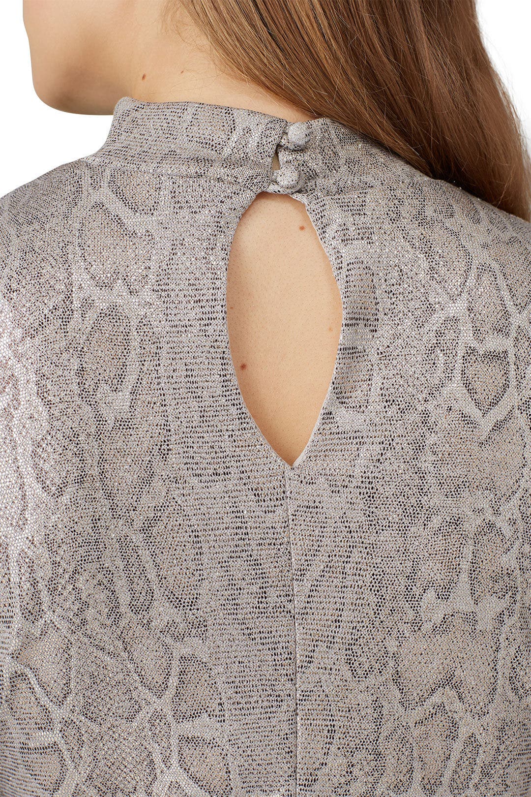 Metallic Snake Puff Sleeve Dress by Slate & Willow 3